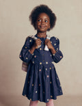 Robe-chemise Winnie à volants-Broderie denim