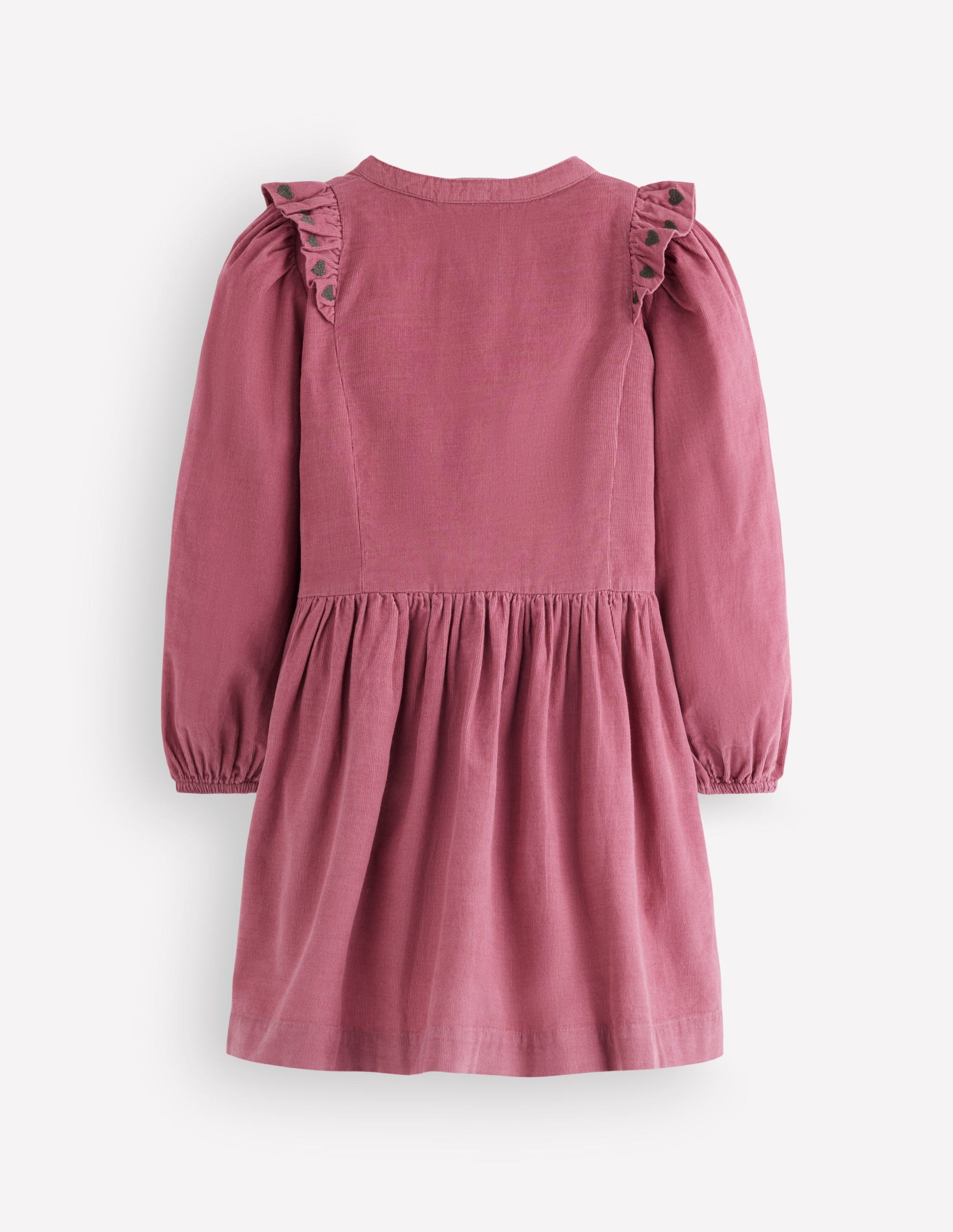 Winnie Hemdblusenkleid mit Rüschenbesatz-Kirschblütenrosa Cord-2