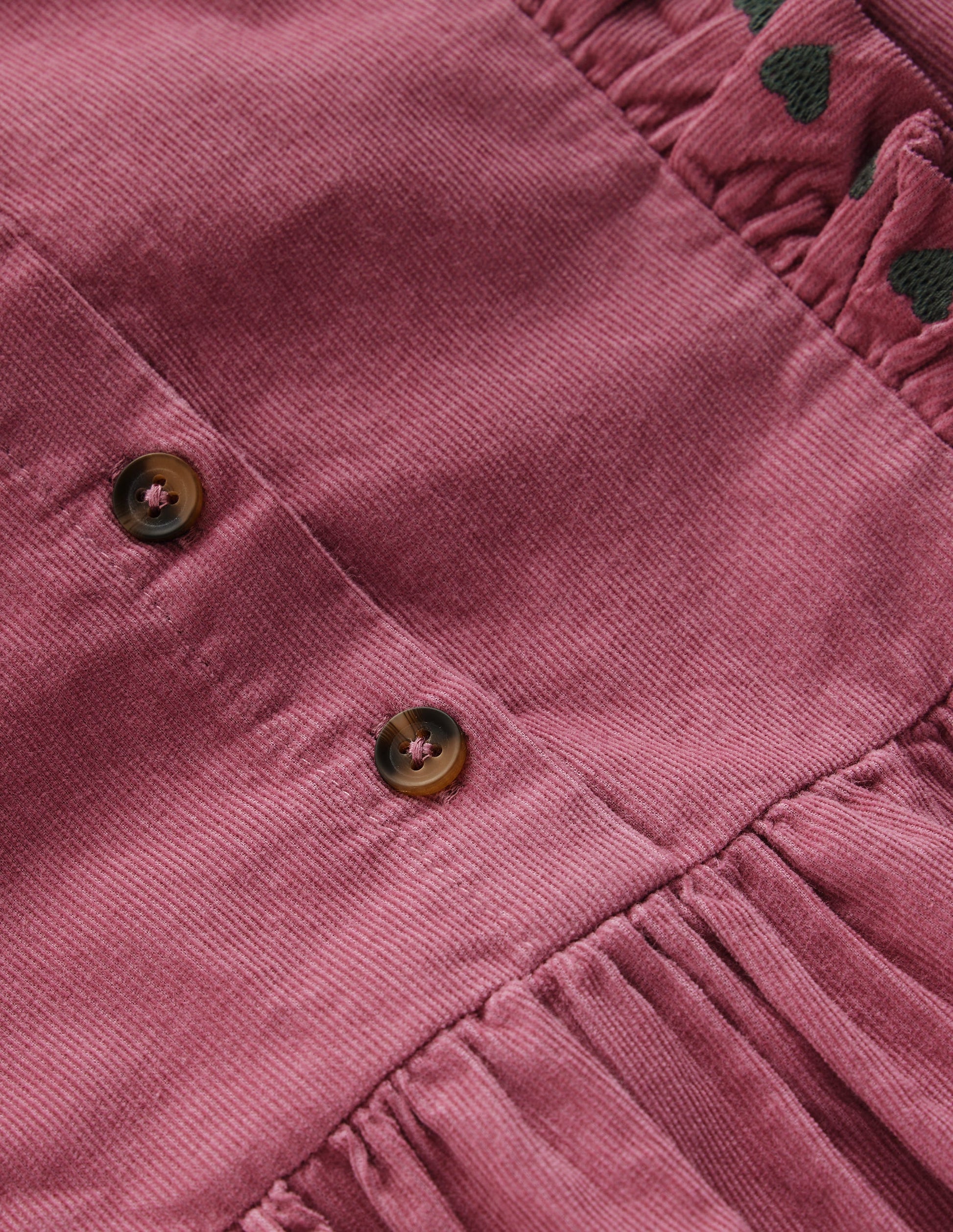Winnie Hemdblusenkleid mit Rüschenbesatz-Kirschblütenrosa Cord-3