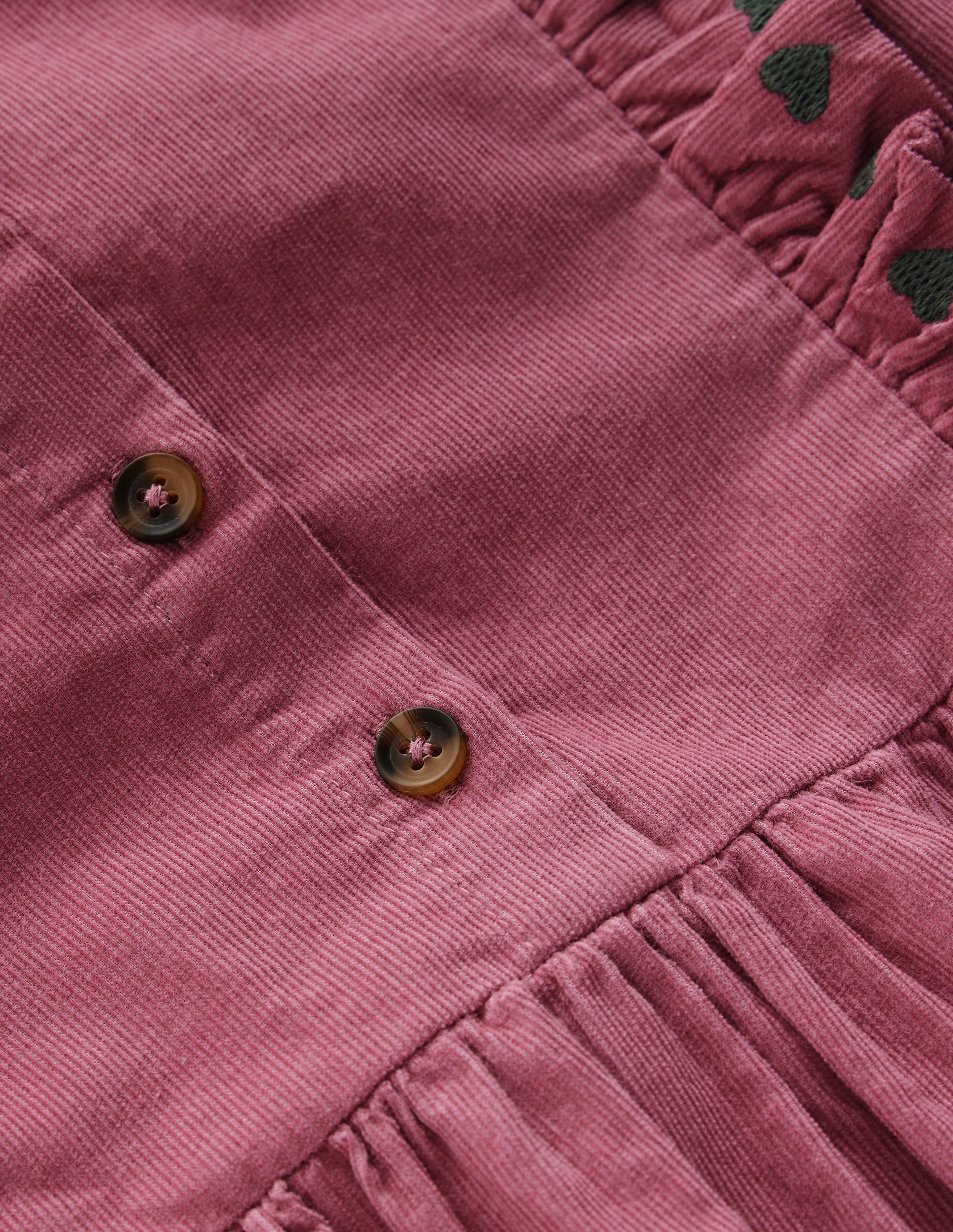 Winnie Hemdblusenkleid mit Rüschenbesatz-Kirschblütenrosa Cord - Image 3