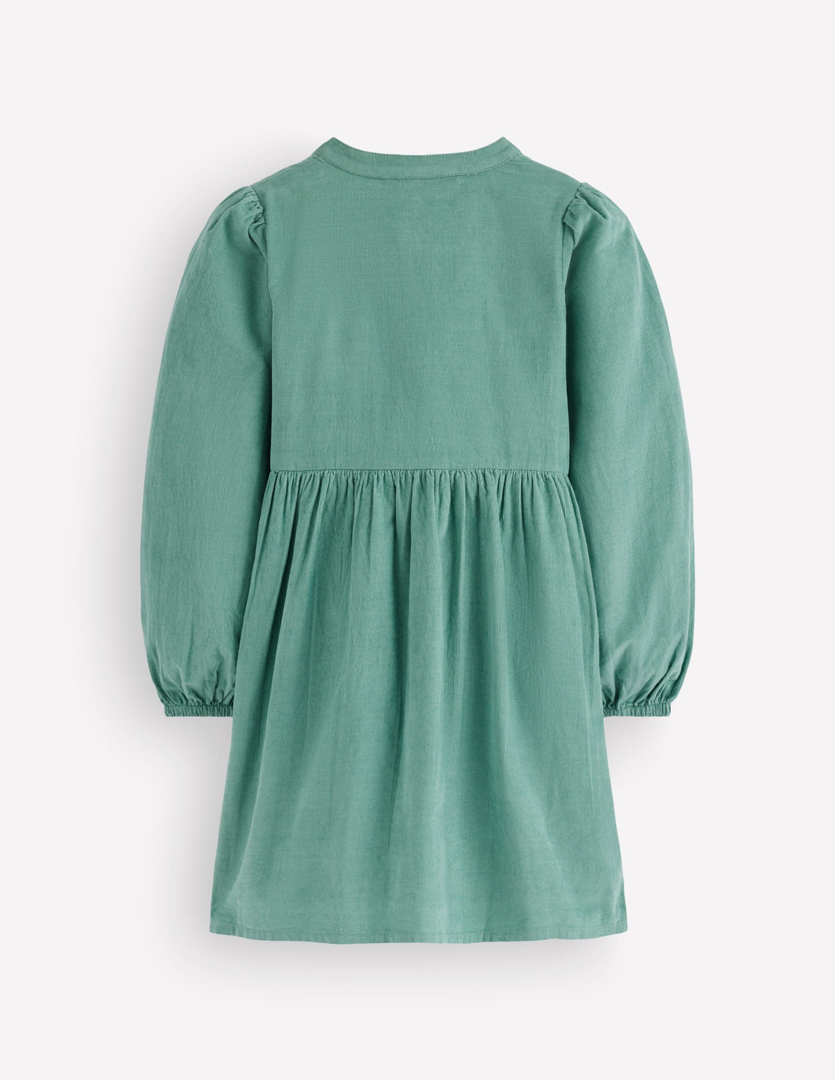 Betsy Gewebtes Kleid mit Puffärmeln-Eukalyptus Cord-2
