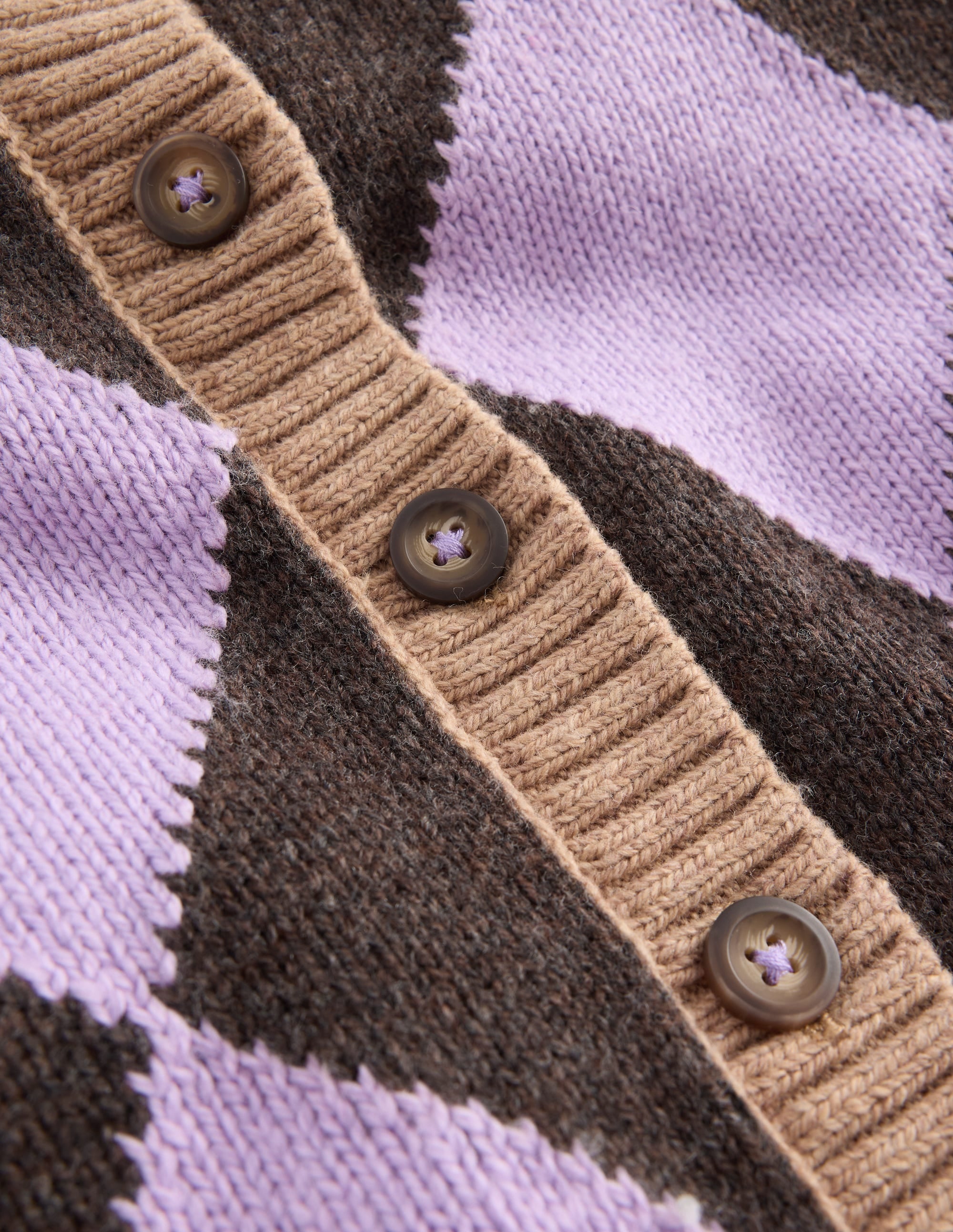 Lustige Strickjacke-Violett Argyle - Image 6