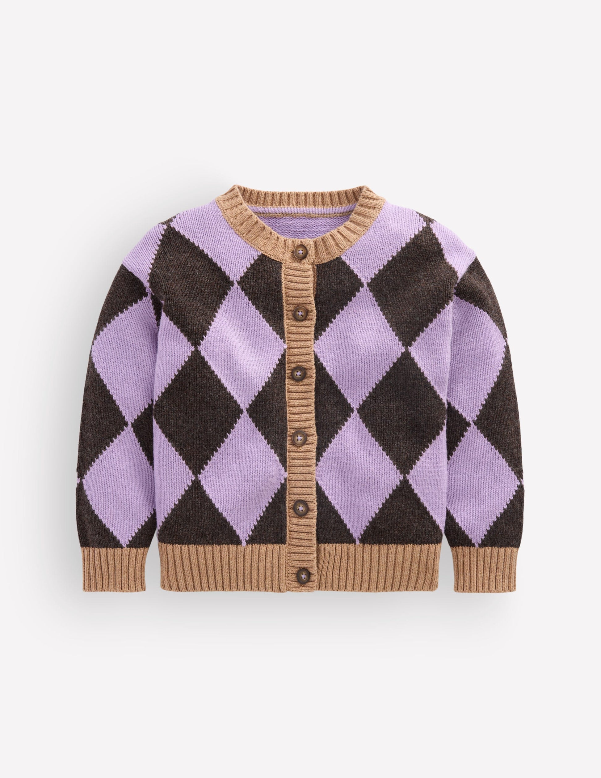 Lustige Strickjacke-Violett Argyle-4