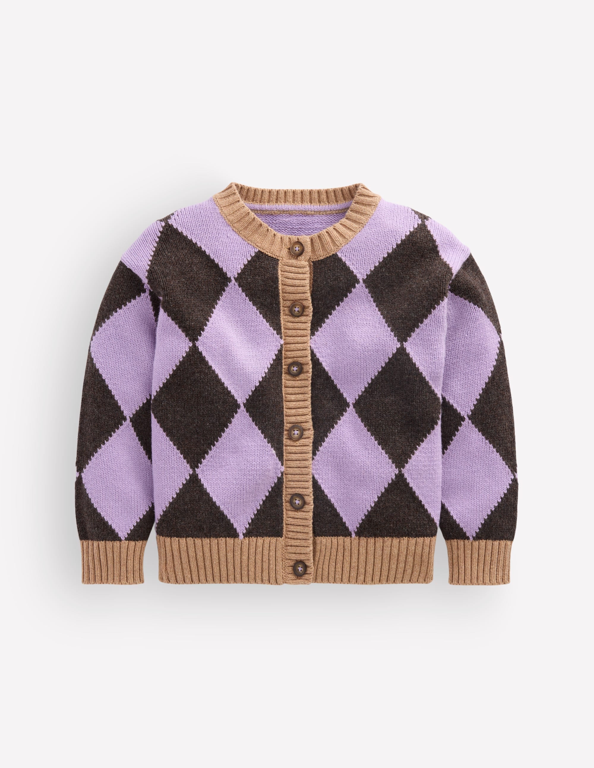 Lustige Strickjacke-Violett Argyle - Image 4