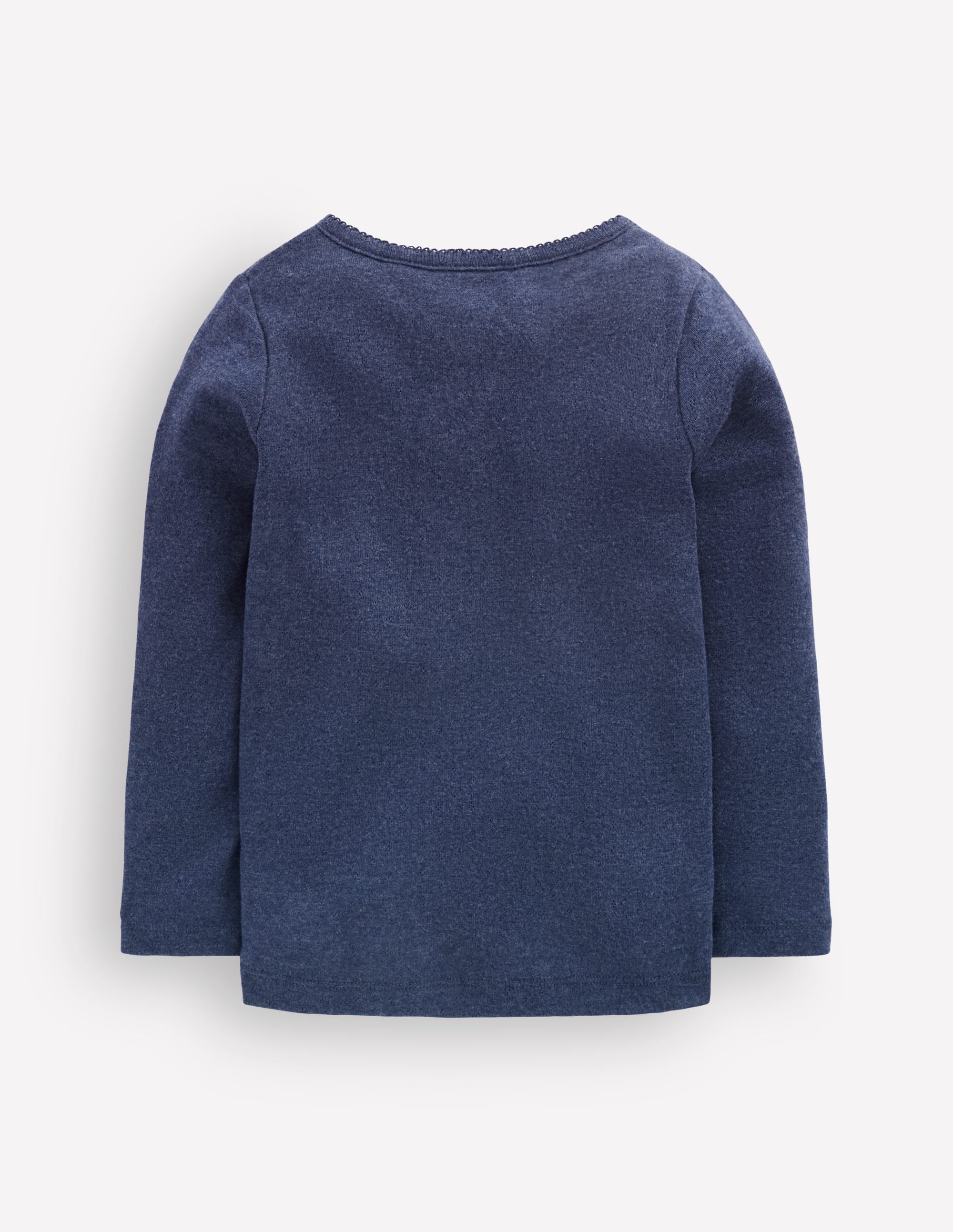Langärmliges Henley-Shirt-Schuluniform-Marineblau - Image 2