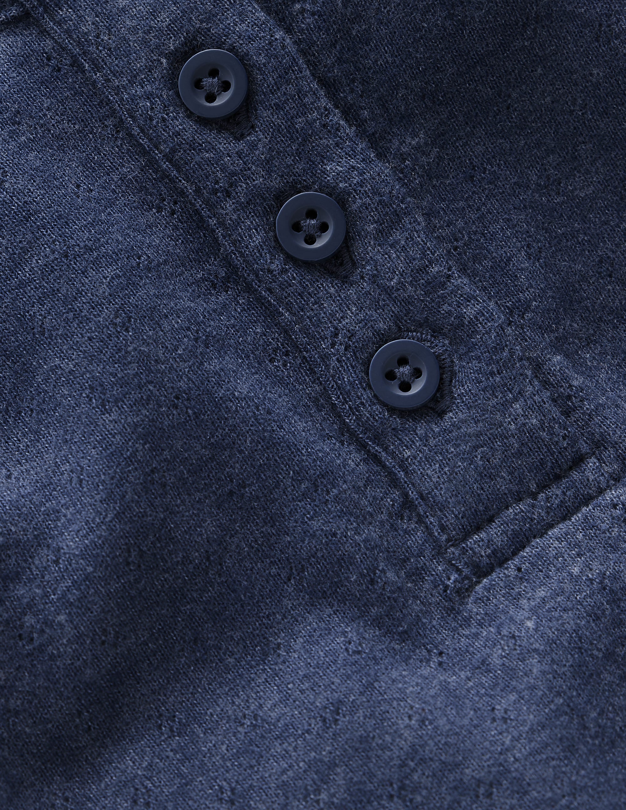 Langärmliges Henley-Shirt-Schuluniform-Marineblau - Image 3