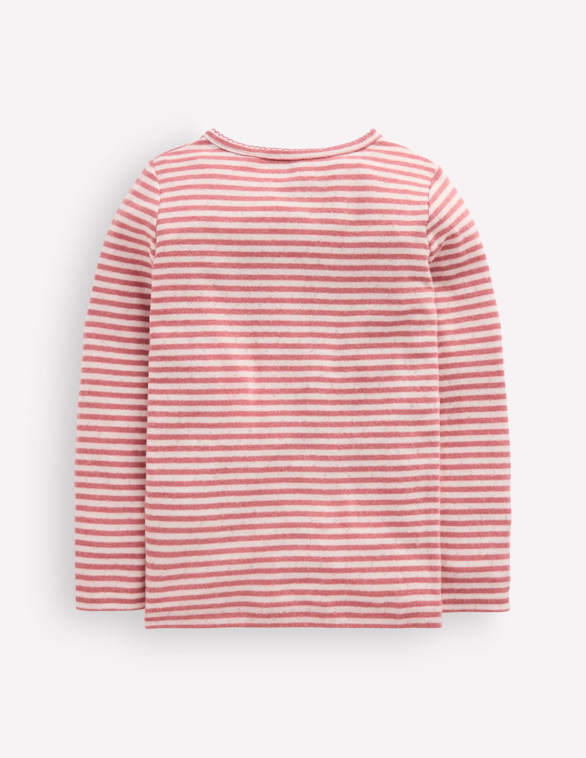 Long Sleeve Henley Top-Pink Stripe - Image 2