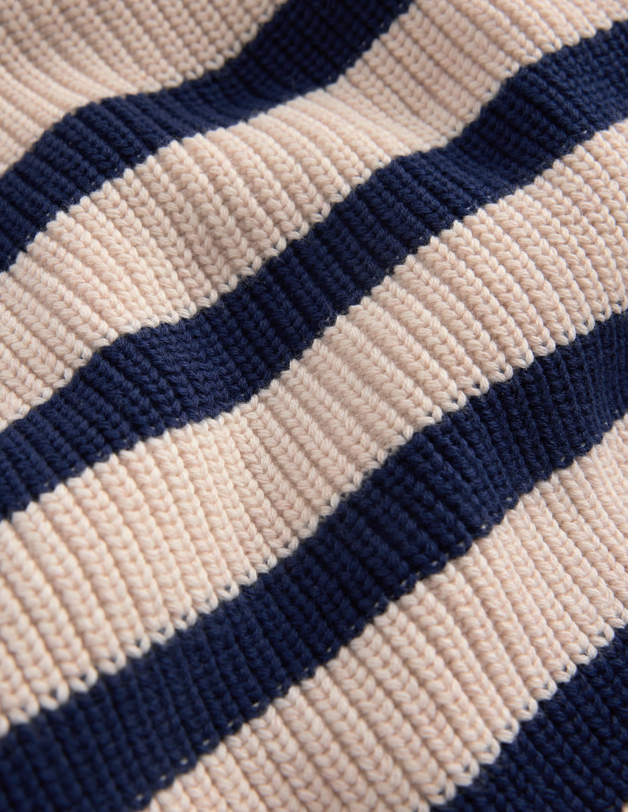 Pullover mit Reißverschluss am Ausschnitt-Beige Meliert/Marineblau - Image 4