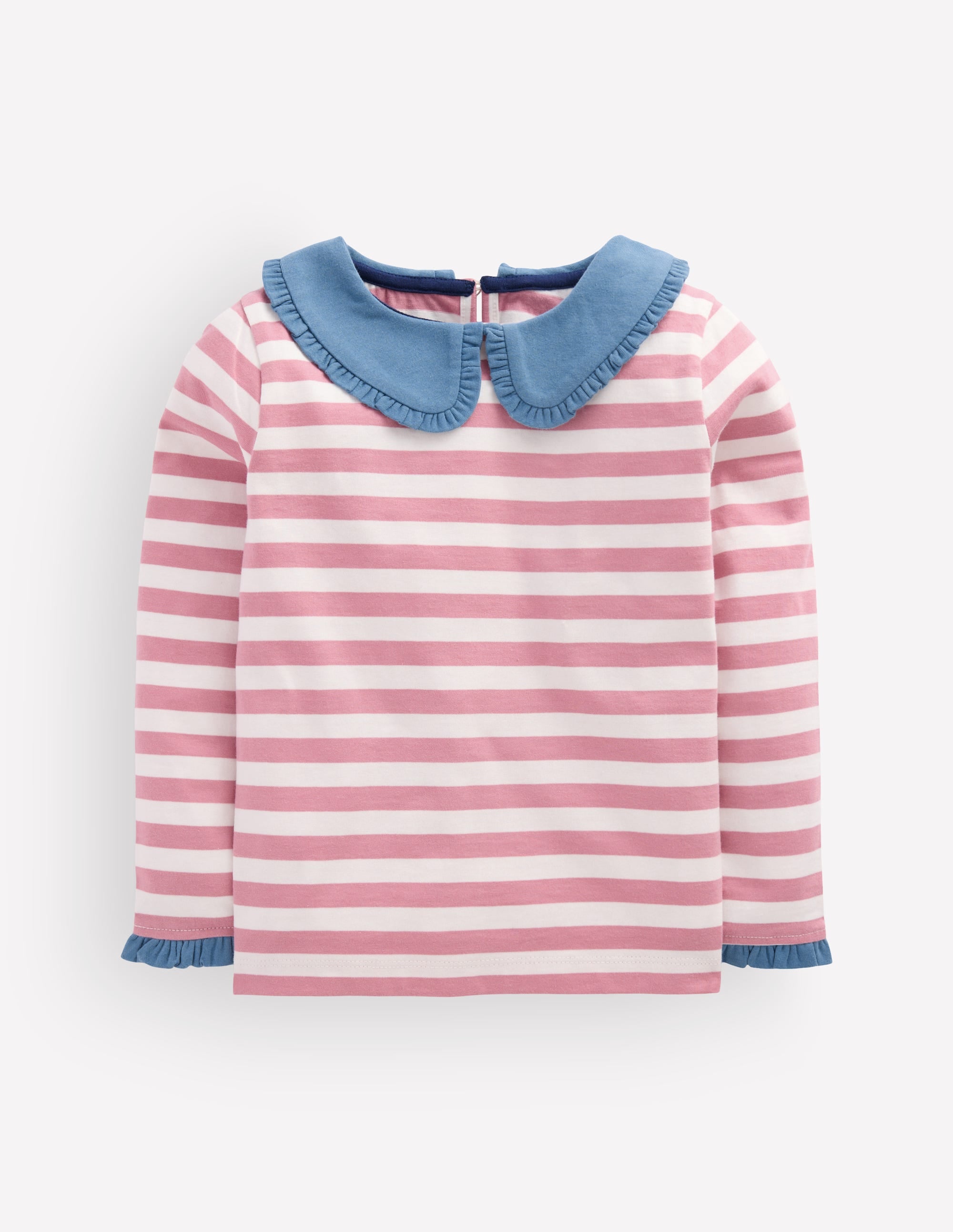 Breton Jersey-Oberteil mit Kragen-Rosa mit Streifen - Image 4