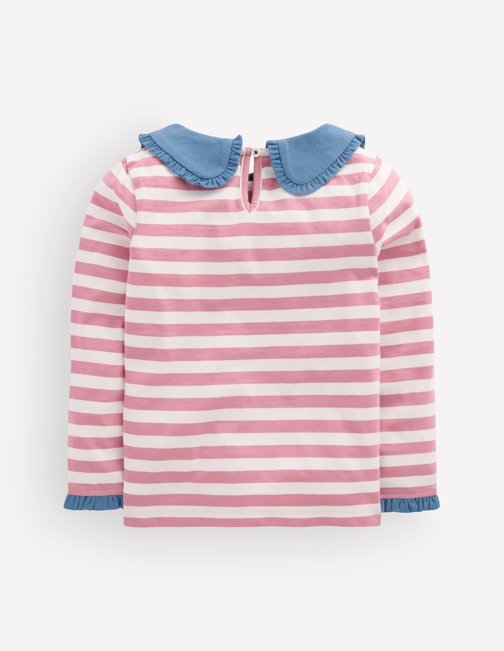 Breton Jersey-Oberteil mit Kragen-Rosa mit Streifen - Image 5