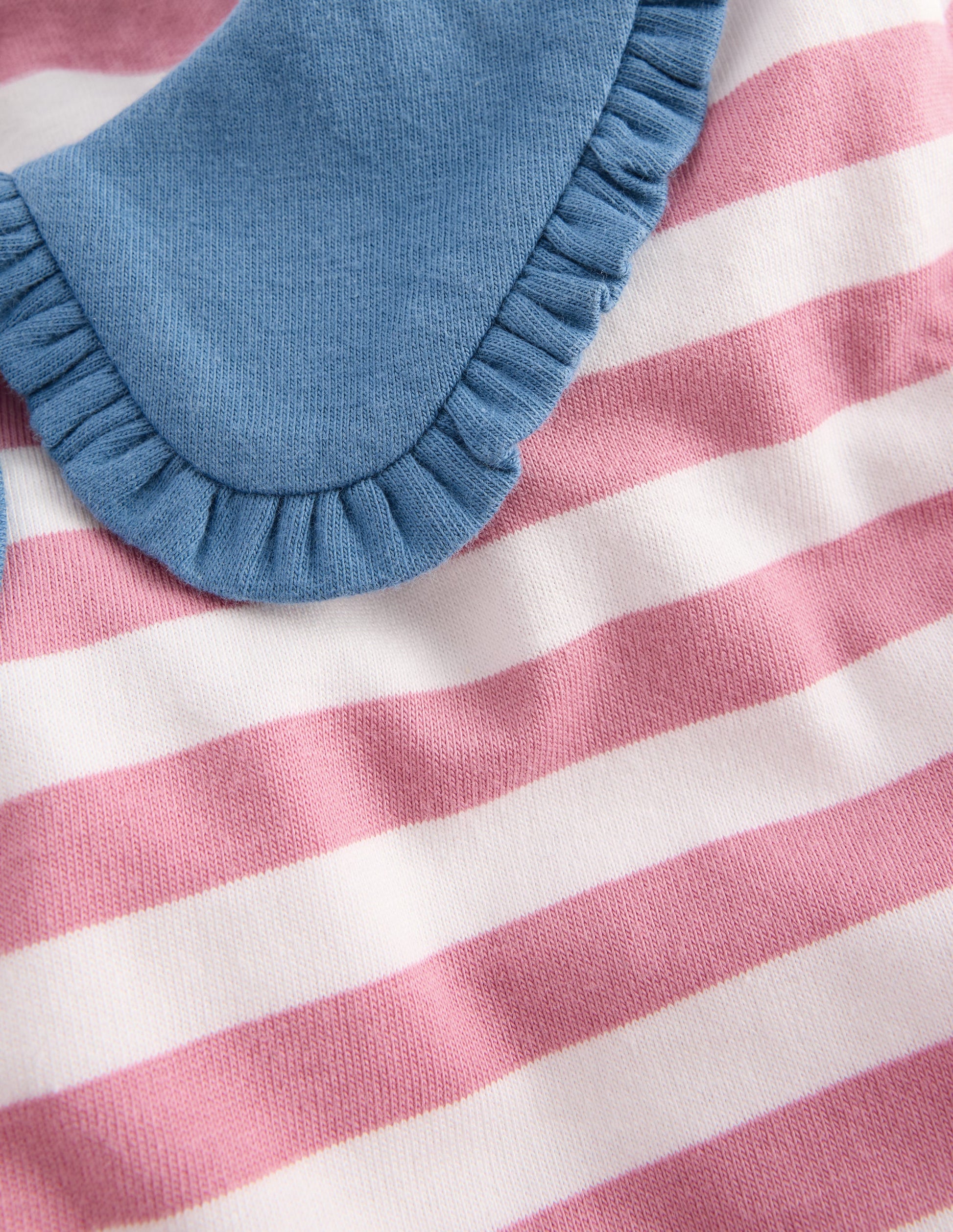 Breton Jersey-Oberteil mit Kragen-Rosa mit Streifen-6