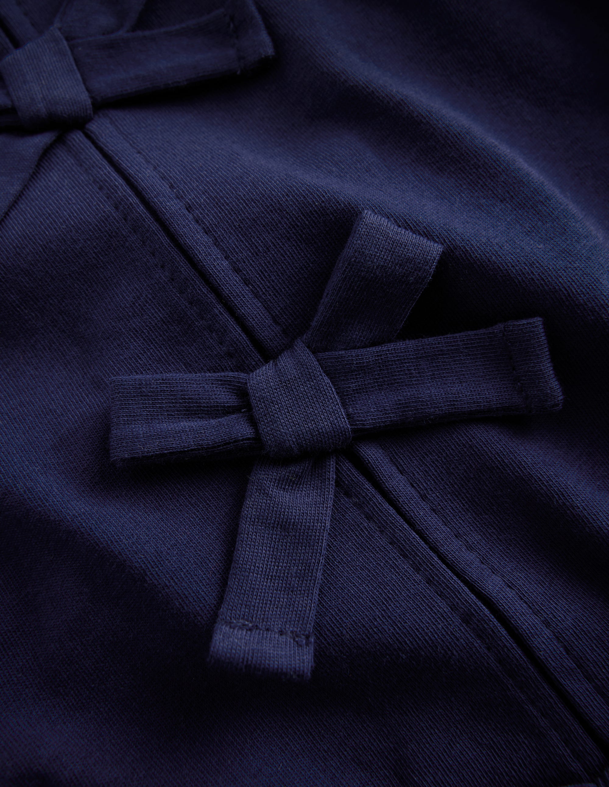 Rippstrick-Oberteil mit Schleifenbesatz-Schuluniform-Marineblau - Image 3