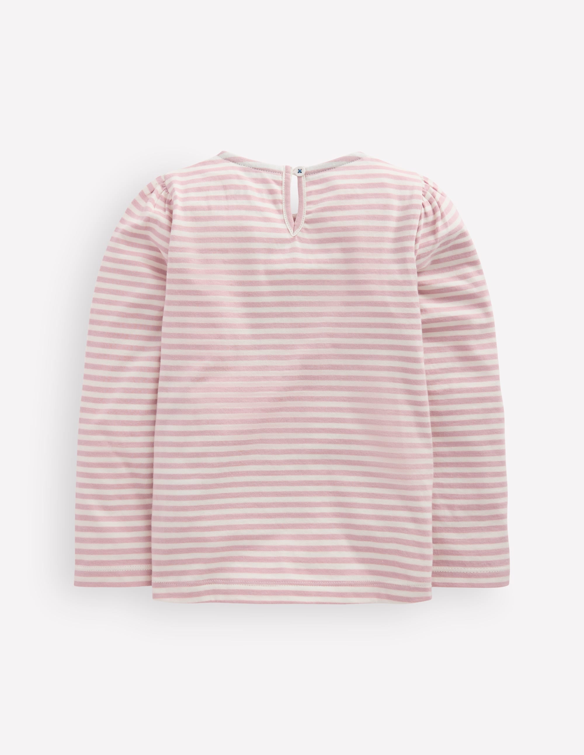 Rippstrick-Oberteil mit Schleifenbesatz-Rosa mit Streifen - Image 2