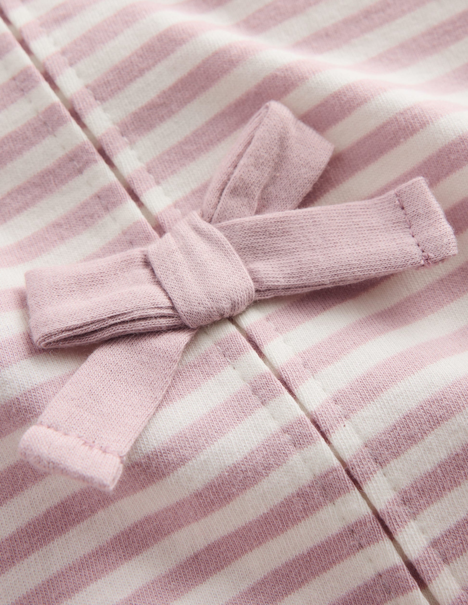 Rippstrick-Oberteil mit Schleifenbesatz-Rosa mit Streifen-3