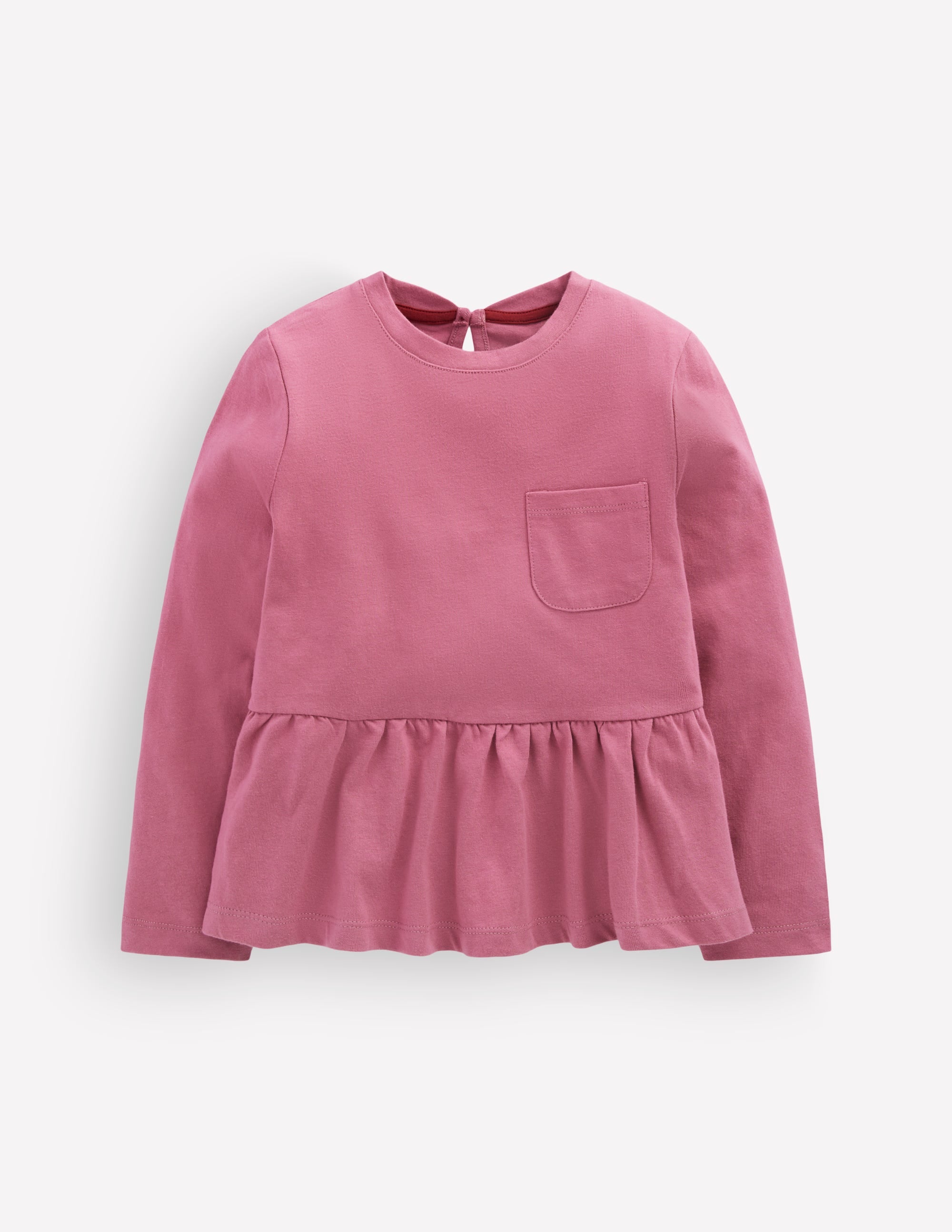 Langärmliges Oberteil mit Schößchen-Rosa Heide - Image 1
