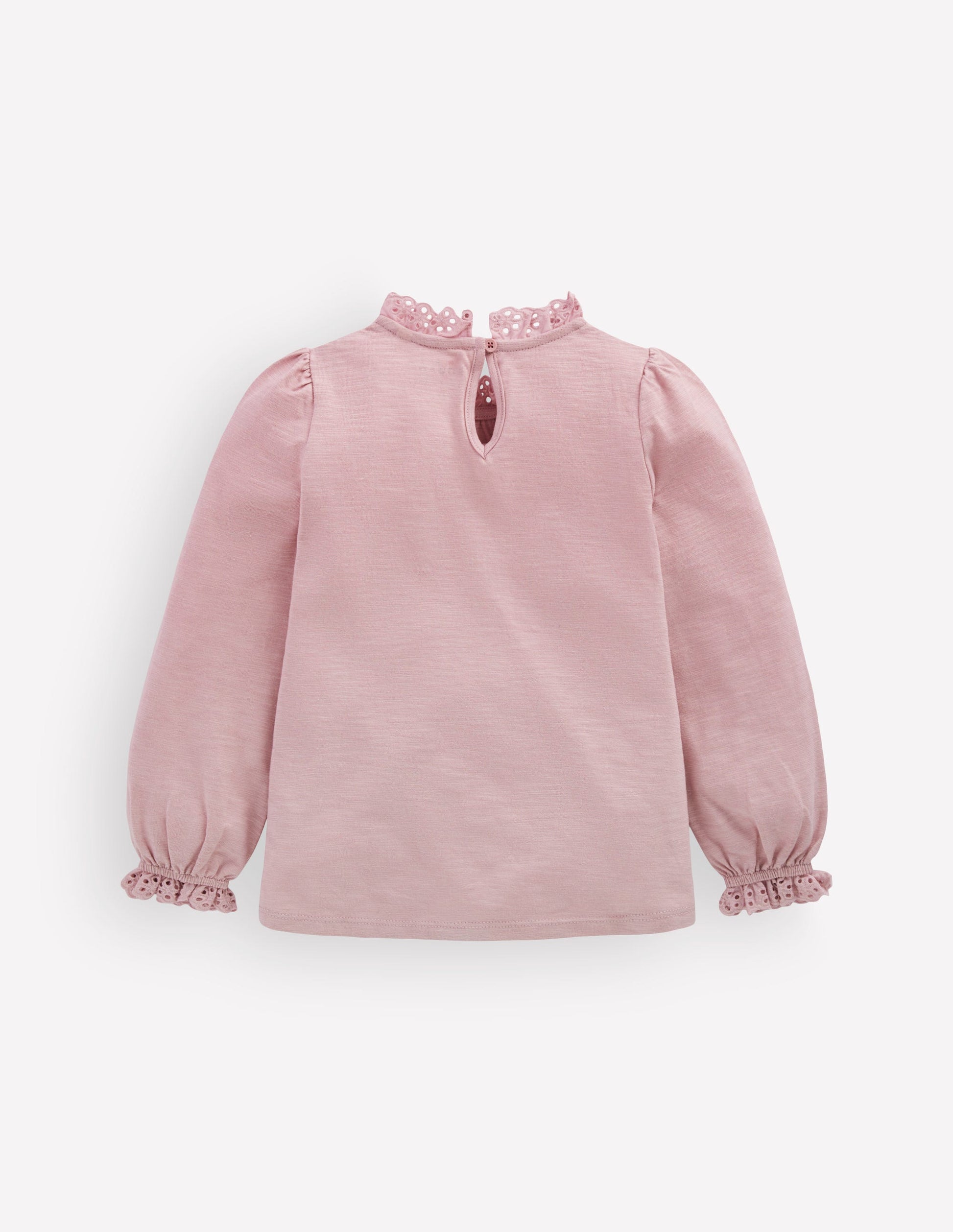 Oberteil aus Flammgarn mit Lochstickerei-Besatz-Rosa Violett-2