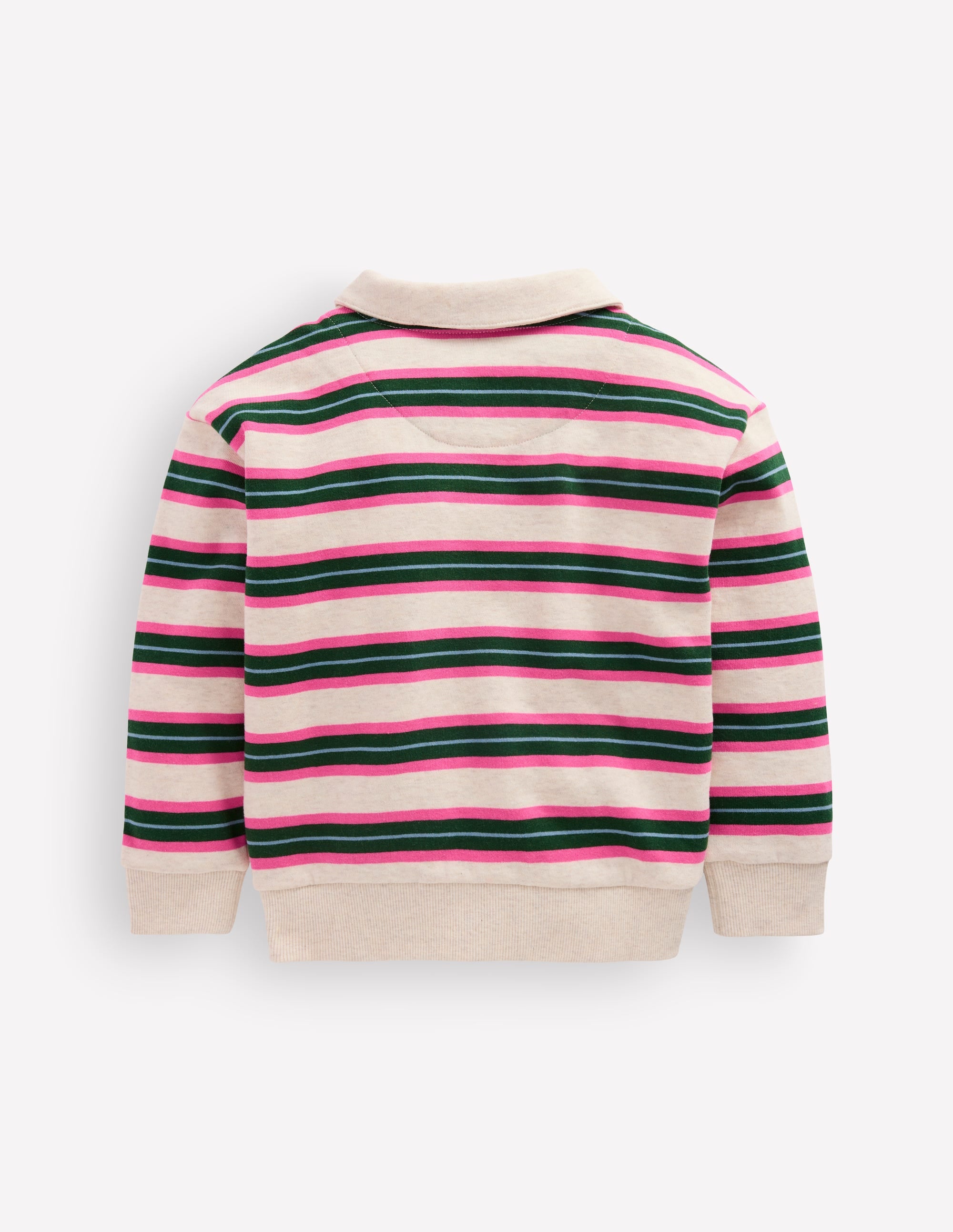 Stripe Collar Sweatshirt-Soft Ivory/ Green Stripe - Image 5