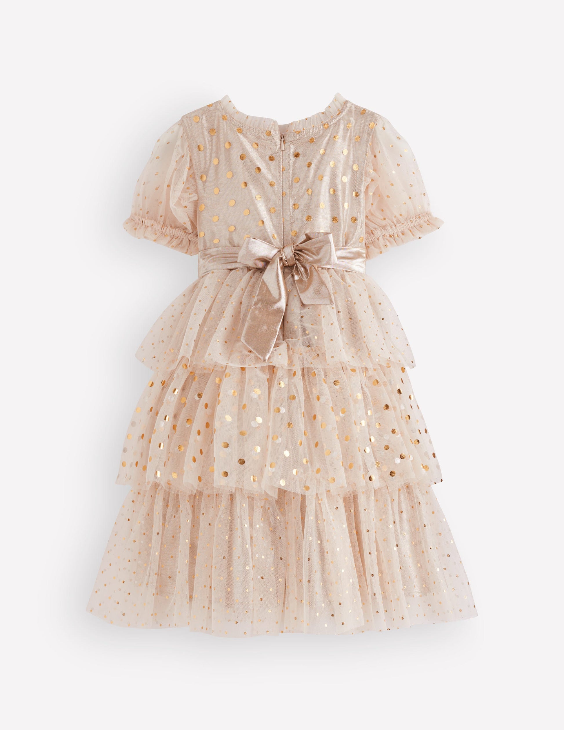 Partykleid aus Metallic-Tüll-Antikes Messing-4