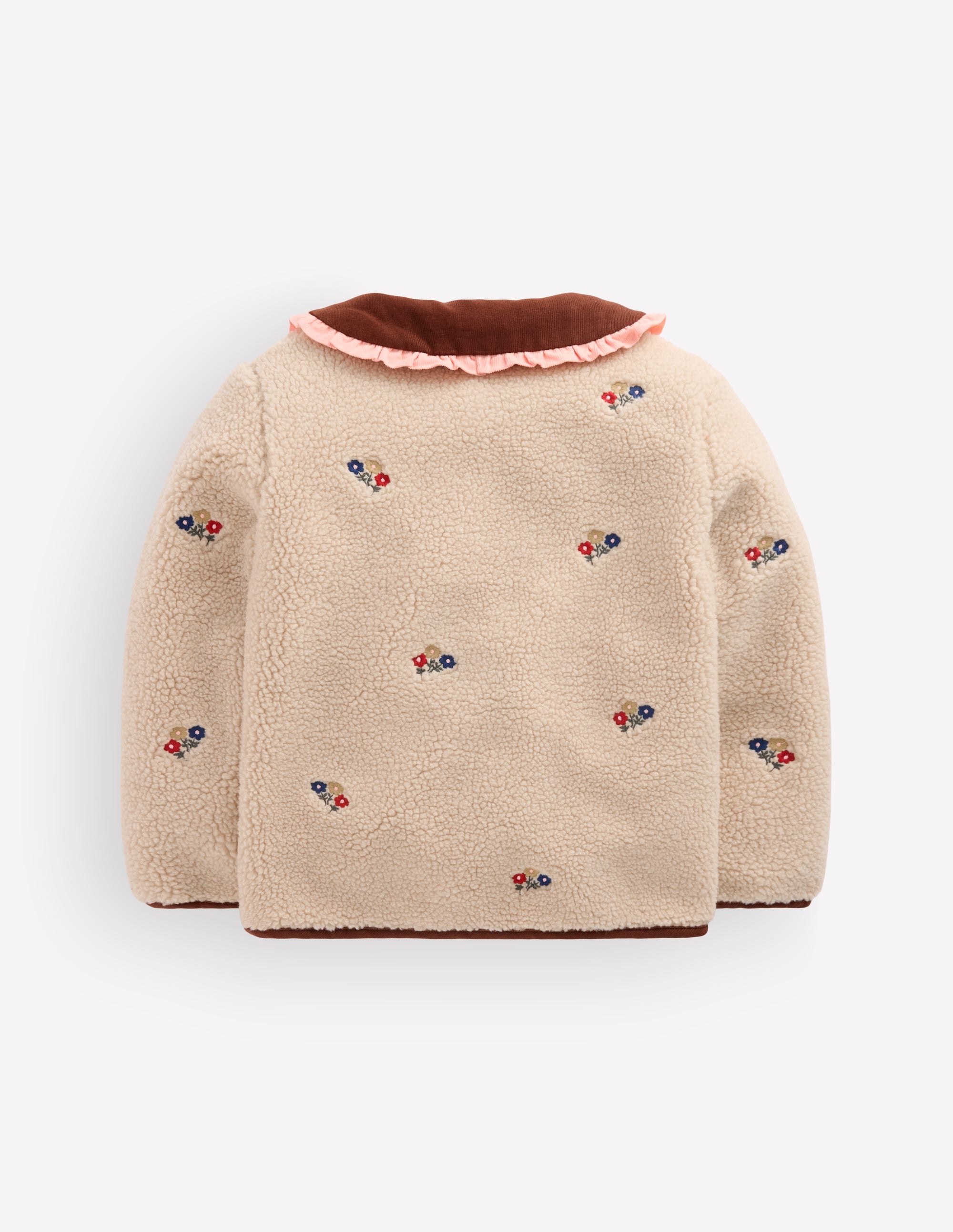 Bestickte Teddyfelljacke-Naturweiß mit Stickerei - Image 6