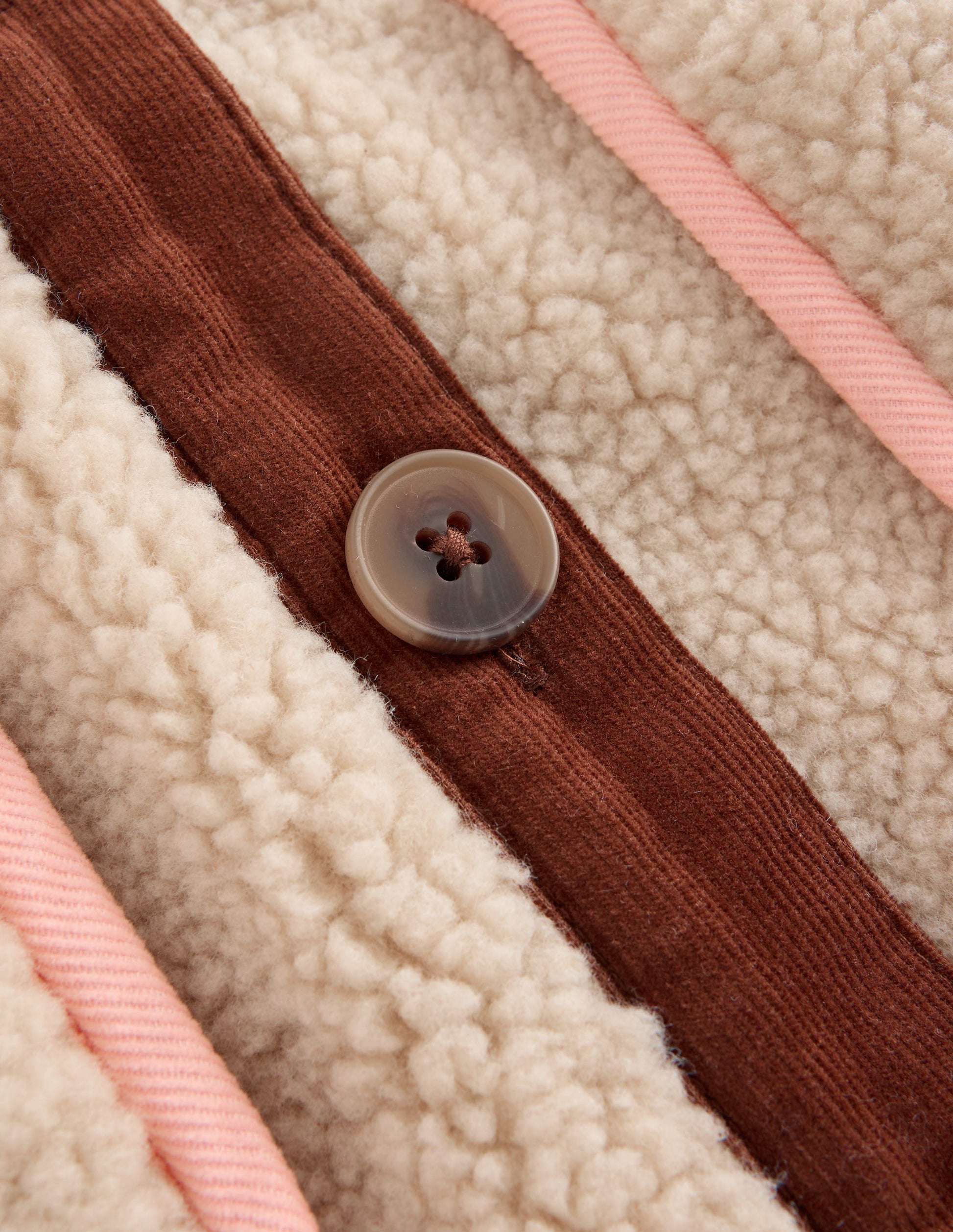 Bestickte Teddyfelljacke-Naturweiß mit Stickerei-7