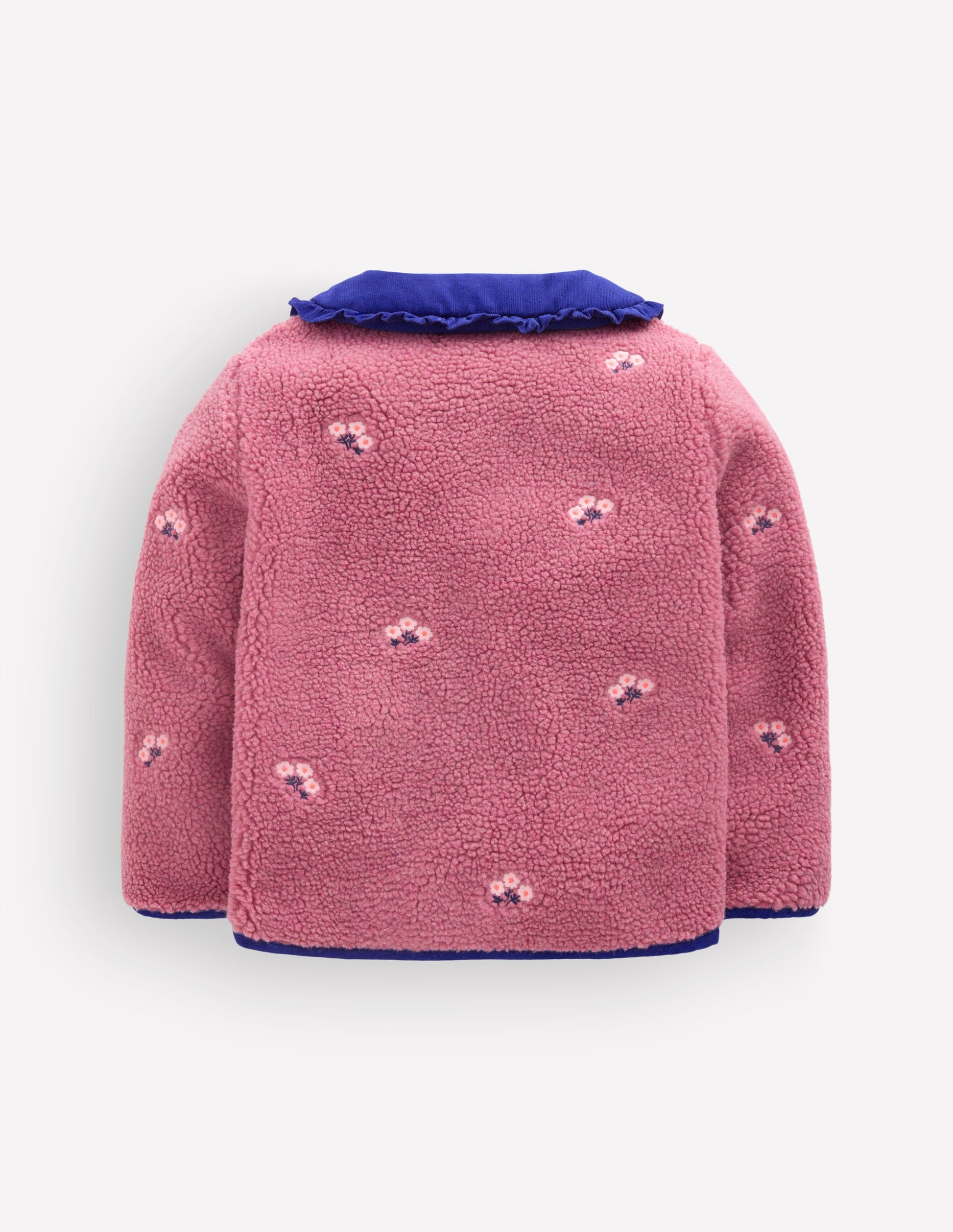 Bestickte Teddyfelljacke-Rosa Heide-5