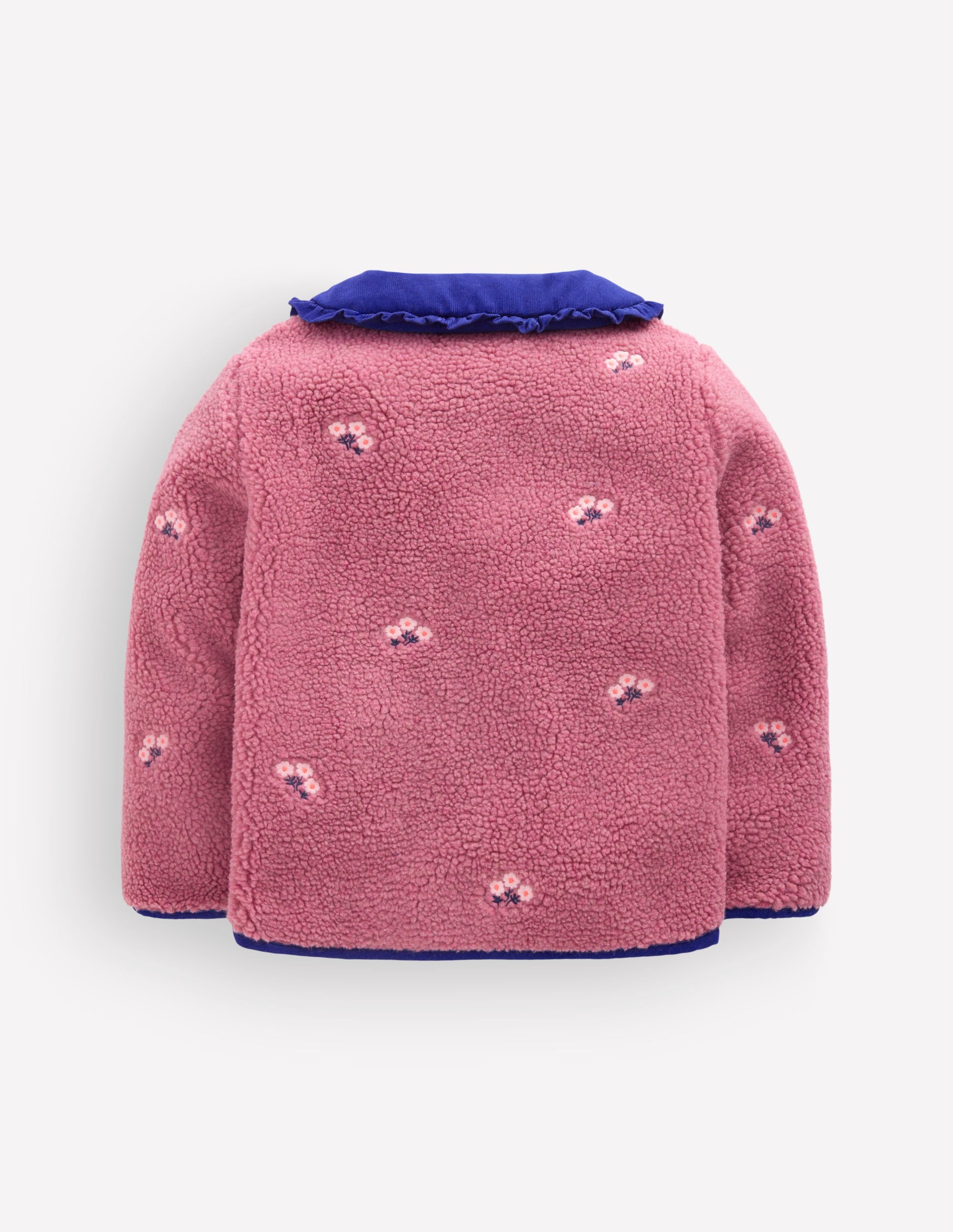Bestickte Teddyfelljacke-Rosa Heide - Image 5