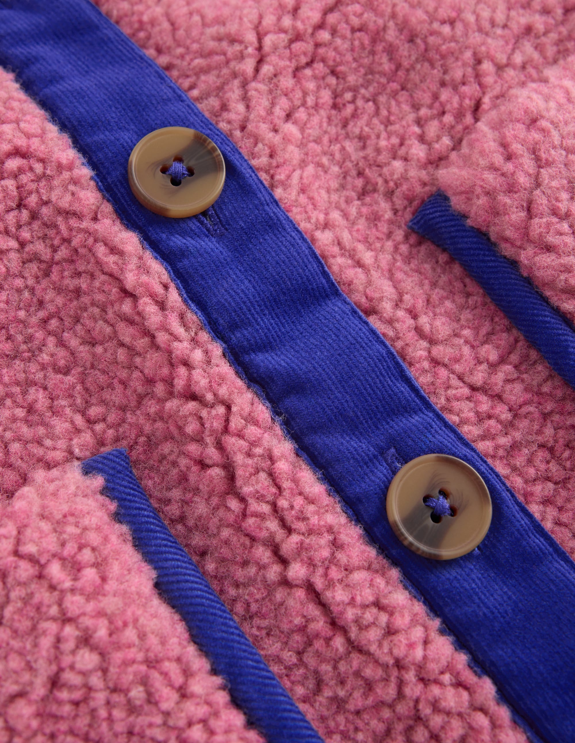 Bestickte Teddyfelljacke-Rosa Heide - Image 6