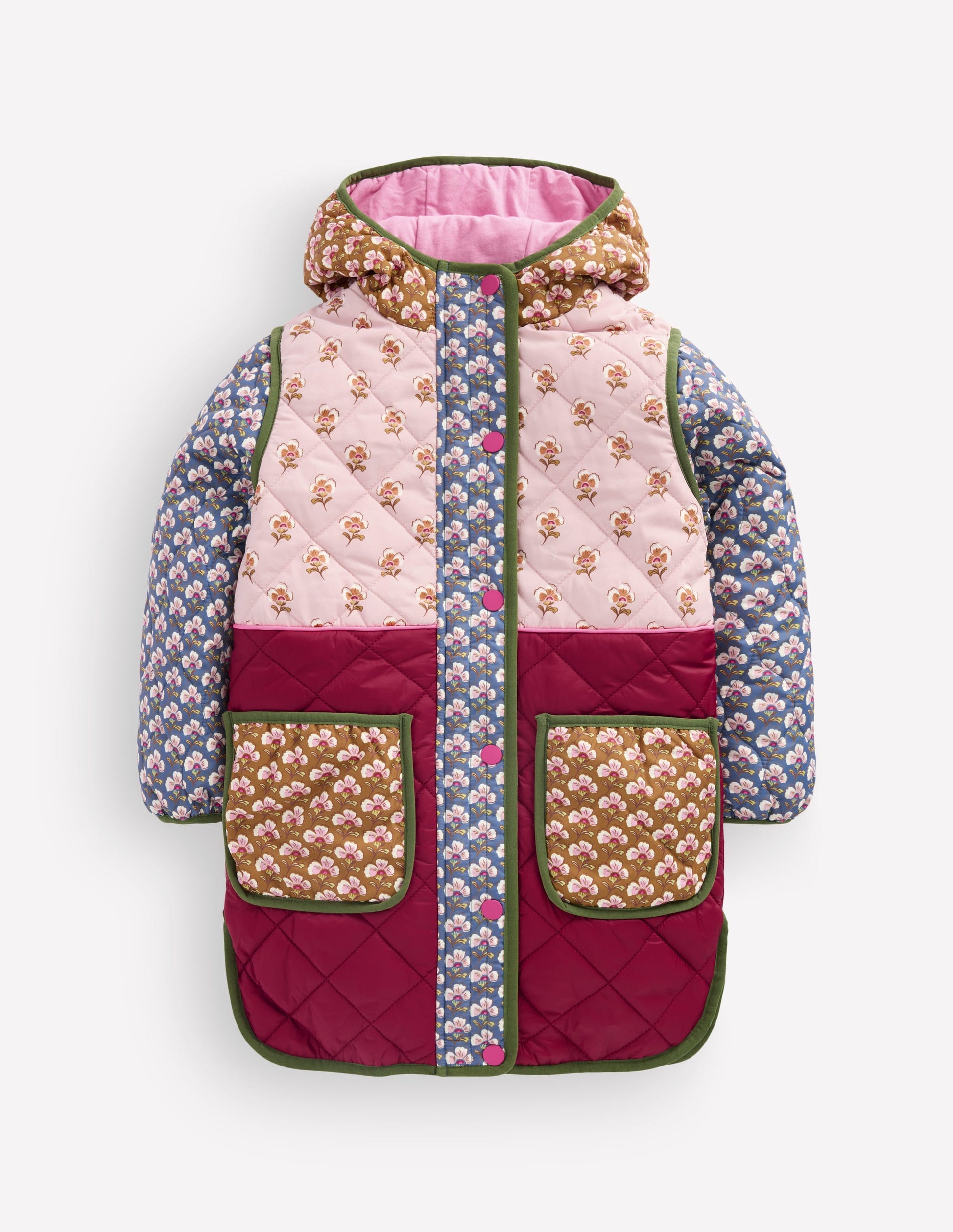 Lange Steppjacke-Kuddelmuddel Blumenmuster-5