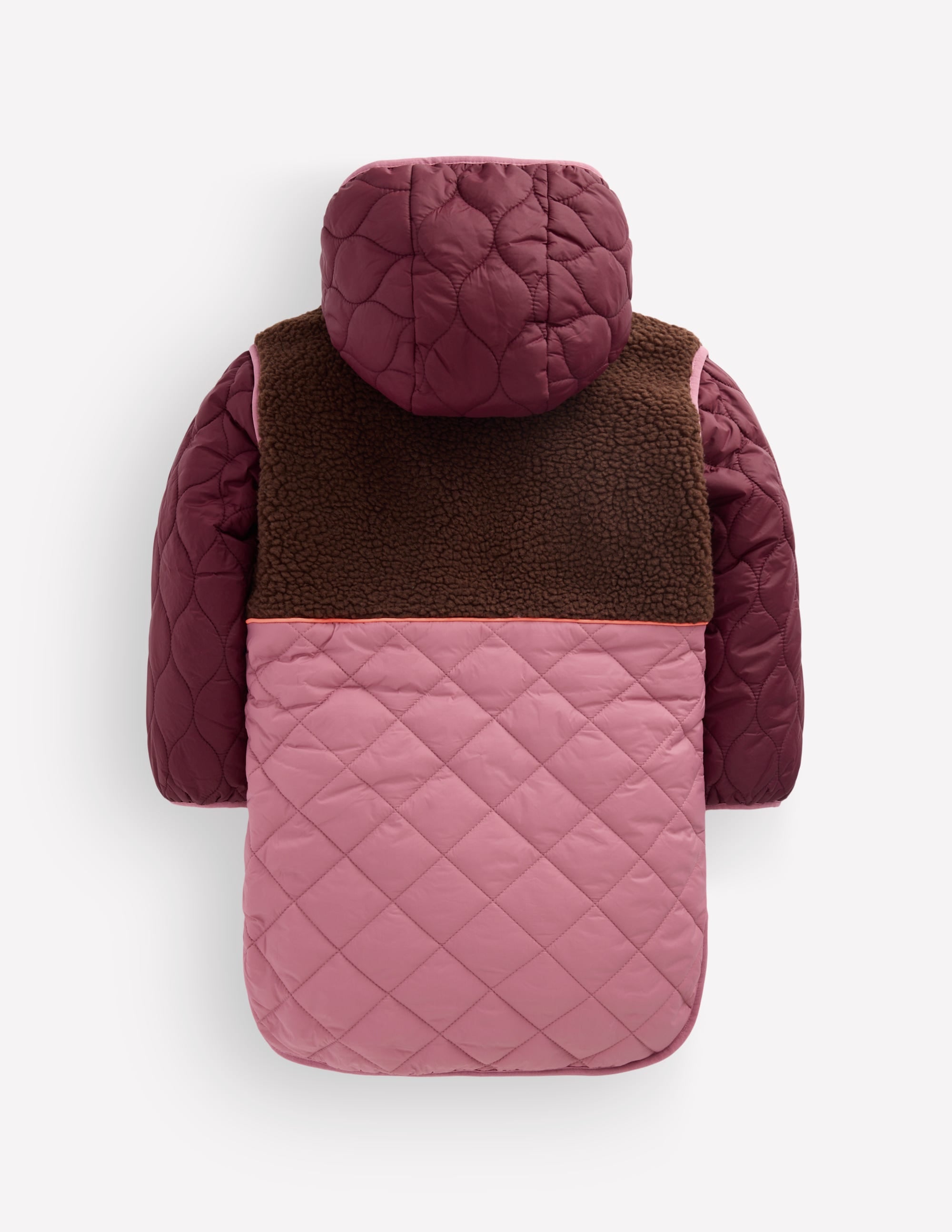 Lange Steppjacke-Sattes Weinrot Bunt - Image 2