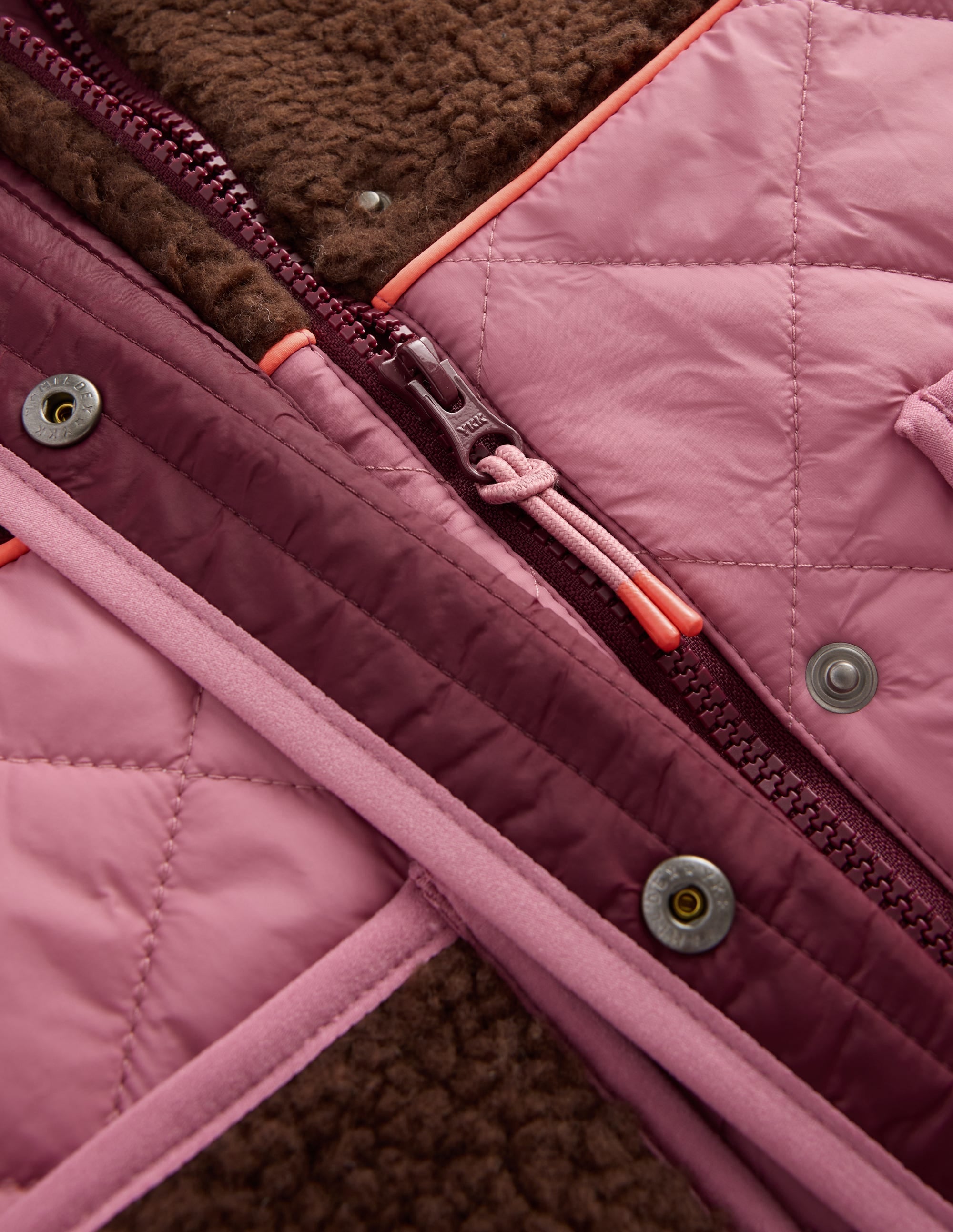 Lange Steppjacke-Sattes Weinrot Bunt - Image 3