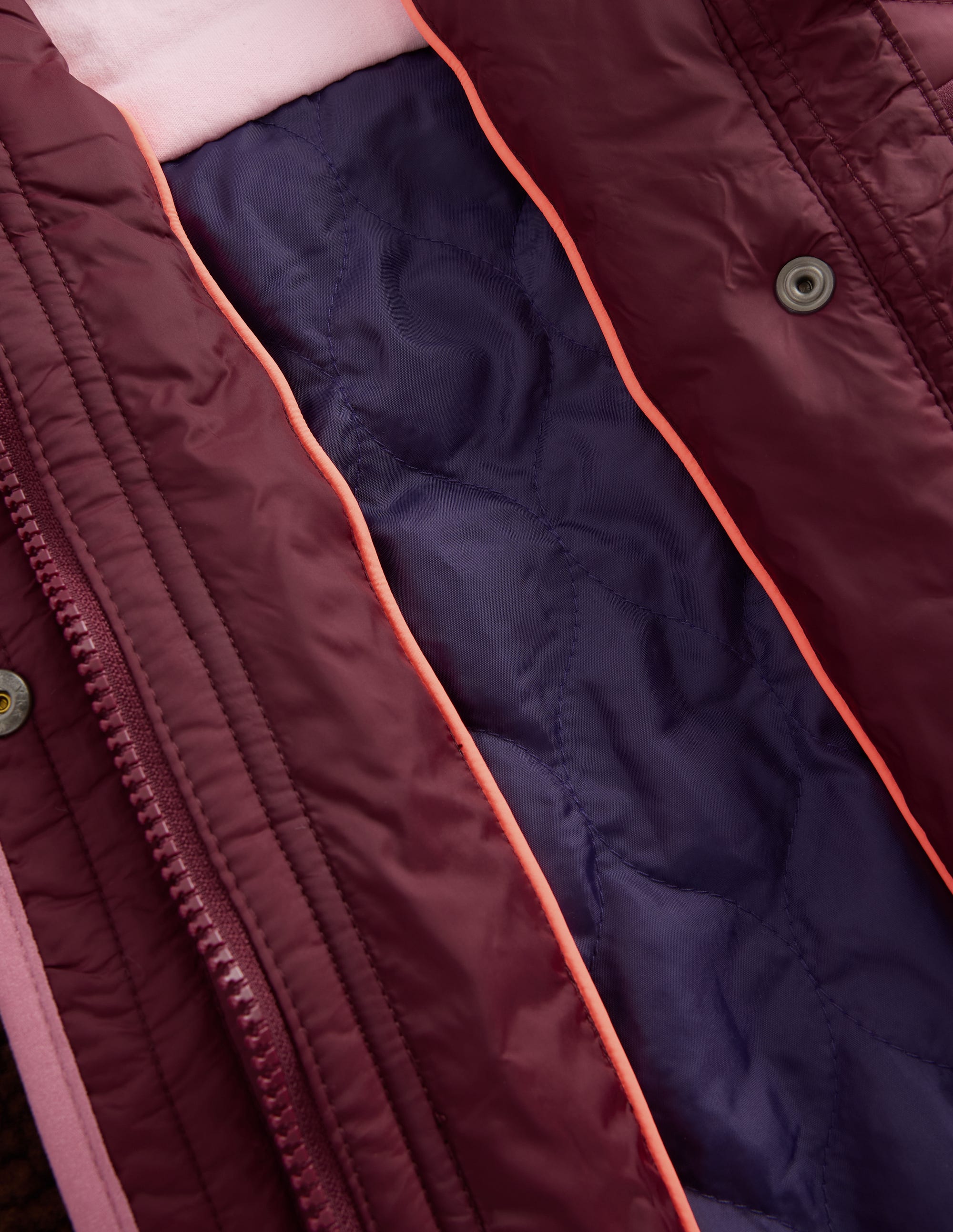 Lange Steppjacke-Sattes Weinrot Bunt - Image 5