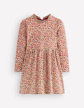 Langärmliges Kleid zum Herumwirbeln-Bunt Blumenmuster