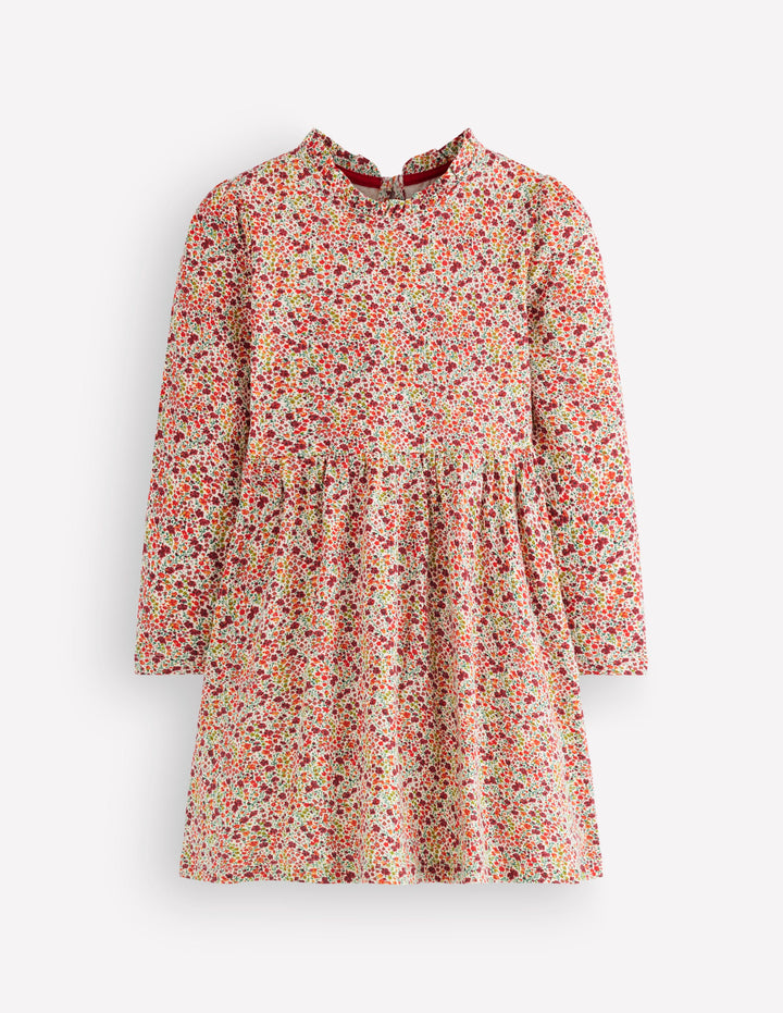 Langärmliges Kleid zum Herumwirbeln-Bunt Blumenmuster
