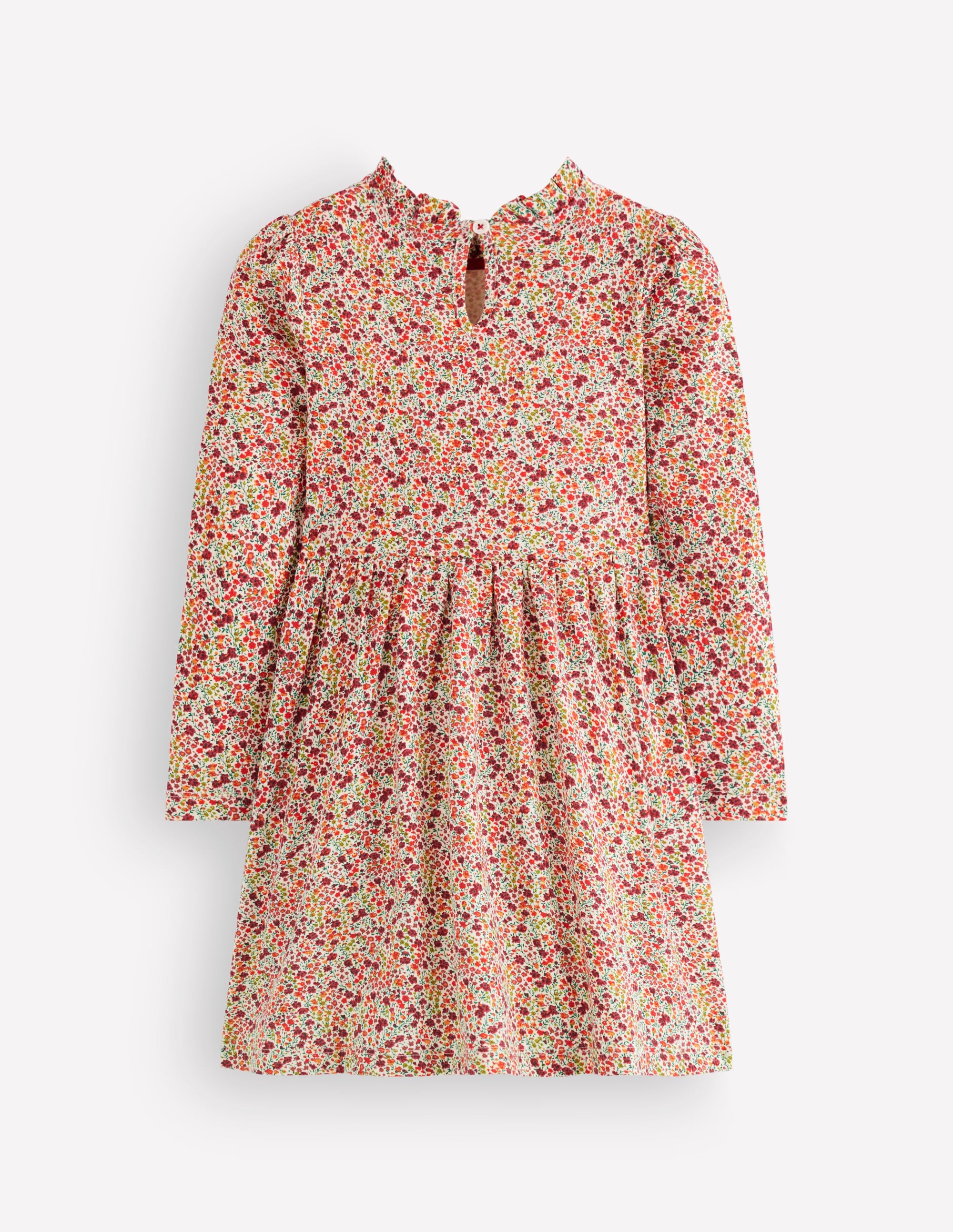 Langärmliges Kleid zum Herumwirbeln-Bunt Blumenmuster - Image 2