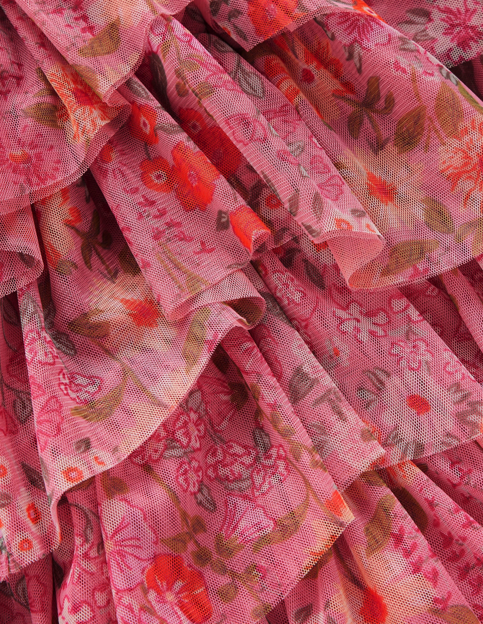 Gestuftes Tüllkleid-Rosa Wildblumen - Image 4
