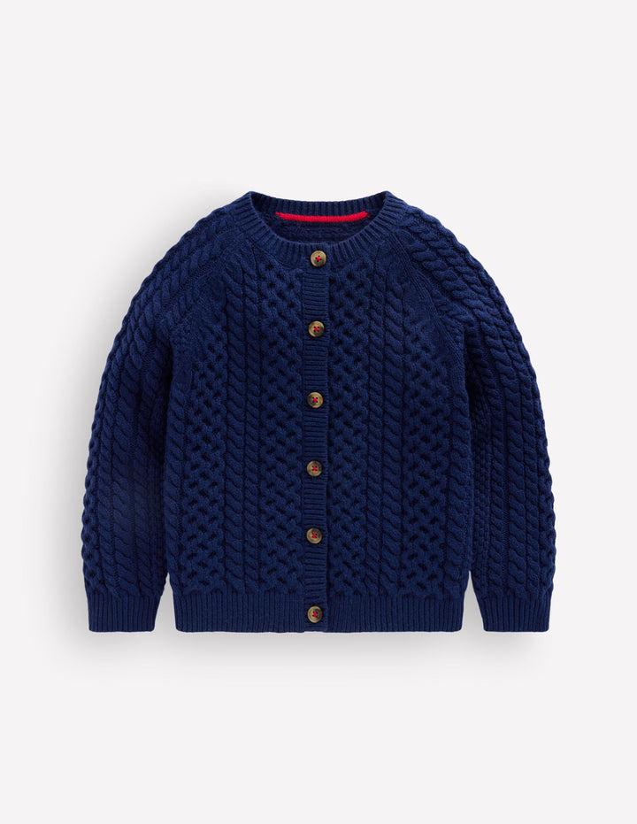 Cardigan torsadé-Bleu marine