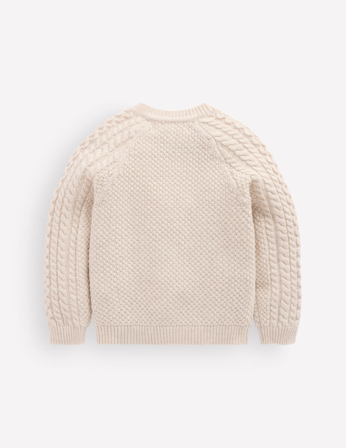 Strickjacke mit Zopfmuster-Beige Meliert-2