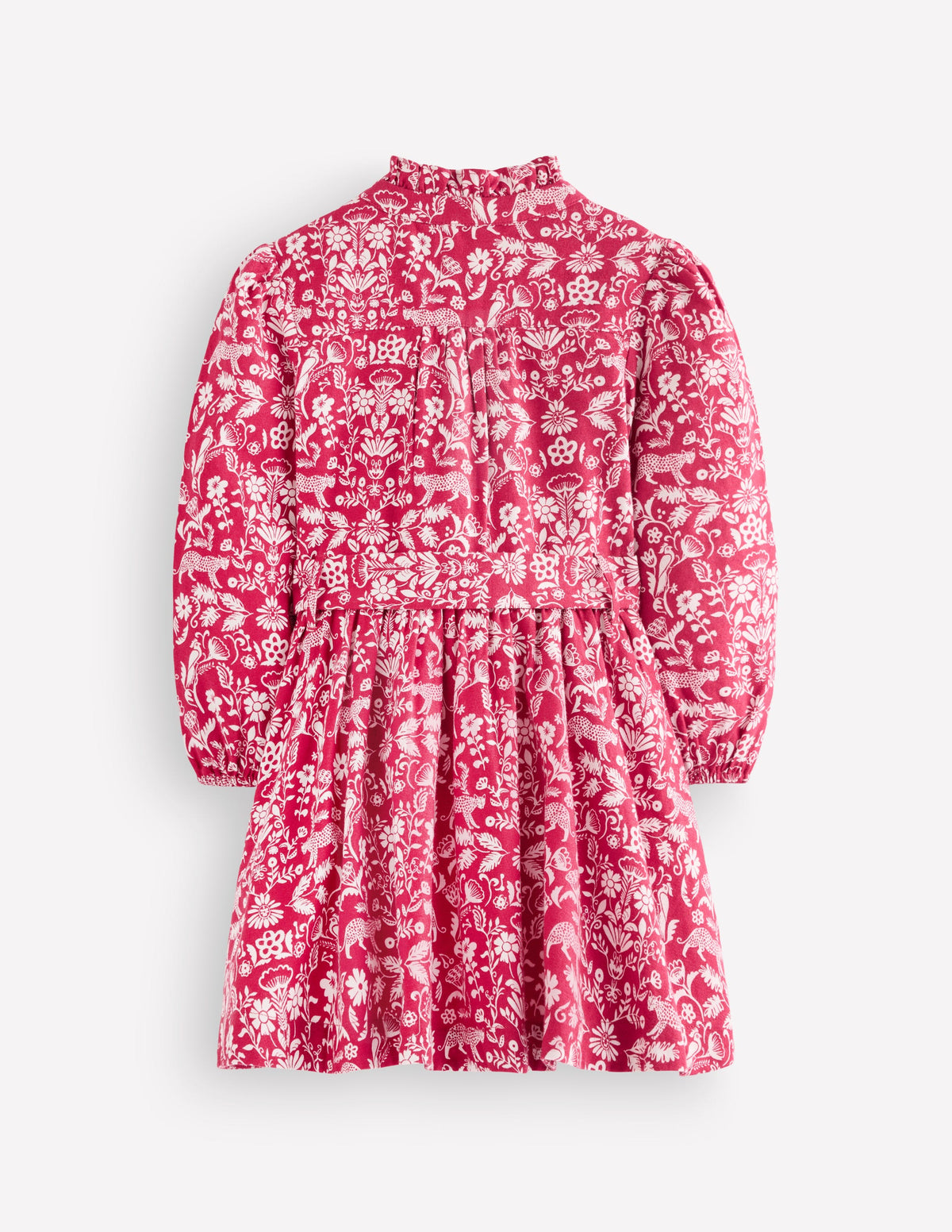 Gerüschtes Maude Hemdblusenkleid-Rosa Dschungelmuster-2