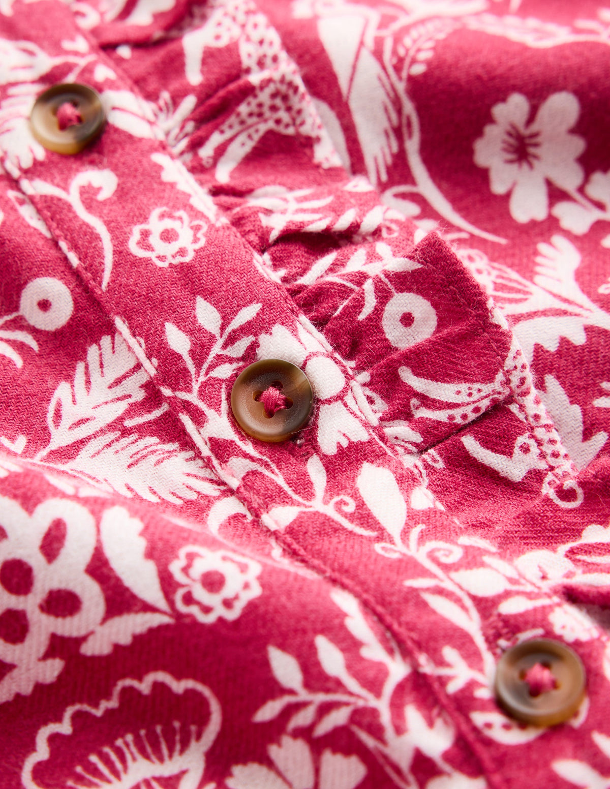 Gerüschtes Maude Hemdblusenkleid-Rosa Dschungelmuster-3