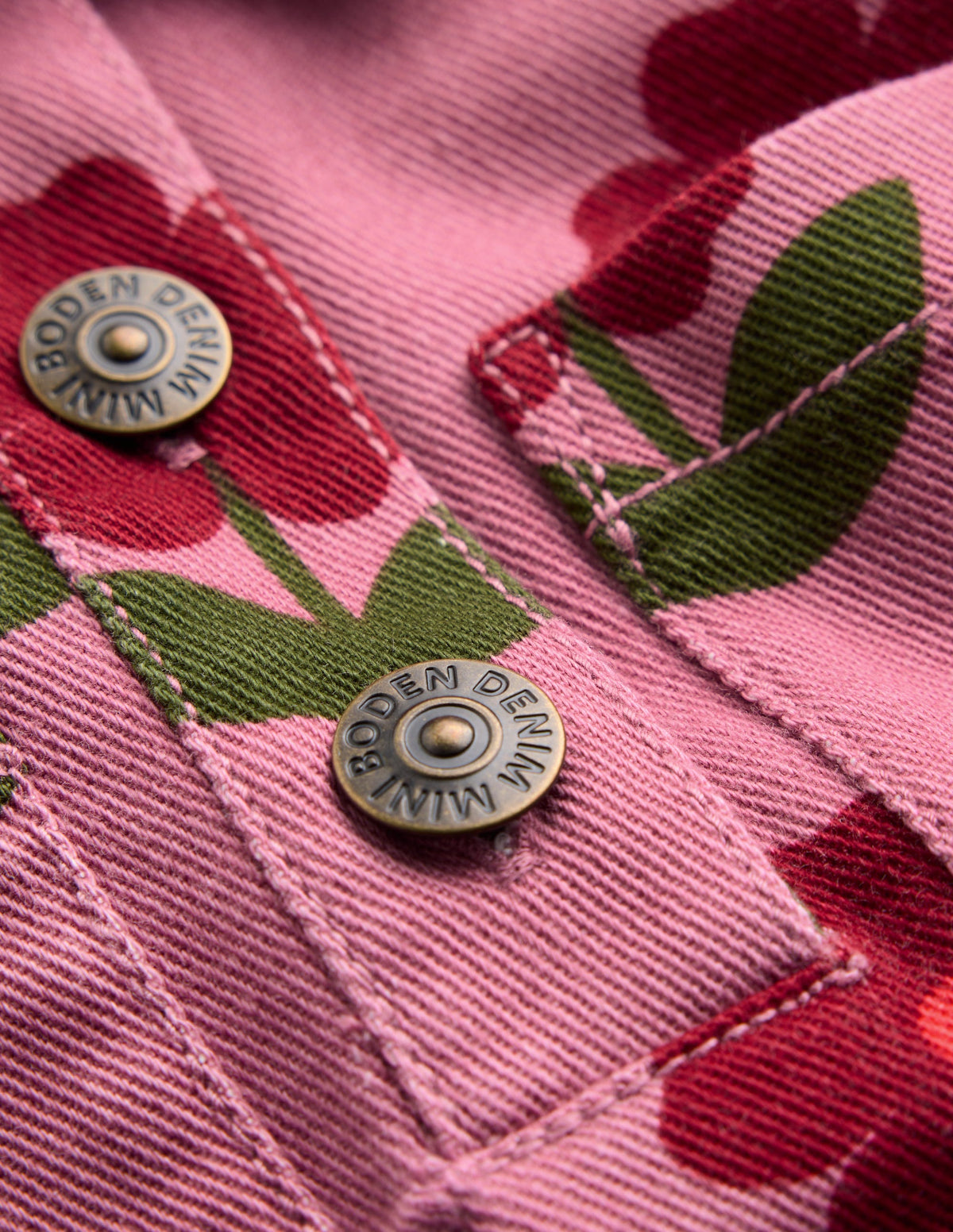 Hemdblusenkleid mit Kragen-Rosa Blütenstempel - Image 3