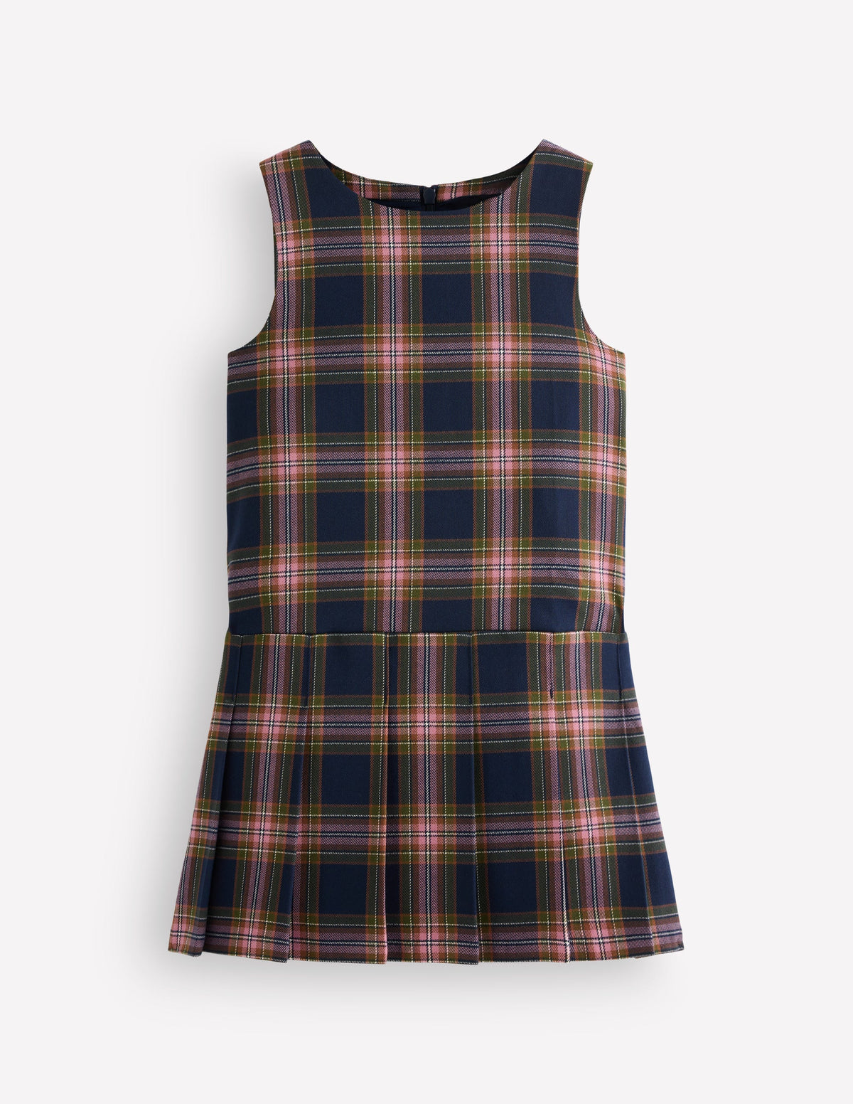 Latzhose mit tiefer Taille-Navy Kariert - Image 1