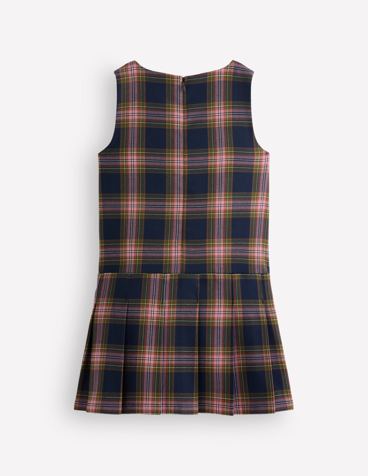 Latzhose mit tiefer Taille-Navy Kariert-2
