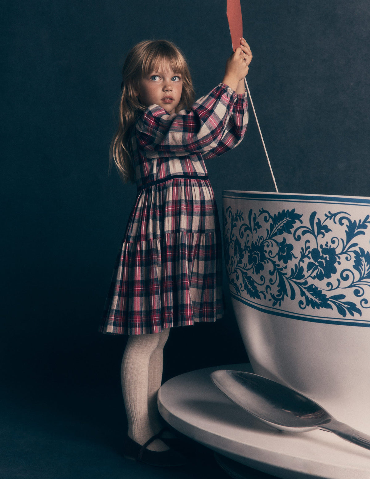 Posie Gewebtes Kleid zum Herumwirbeln-Bunt Karomuster-1