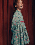 Robe Posie tissée tournoyante-Bureau de poste polaire vert