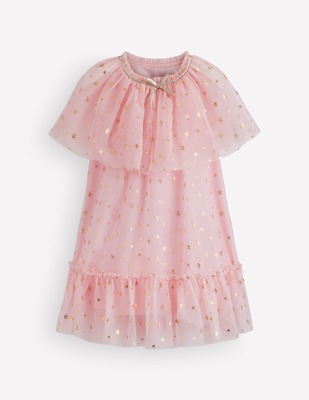 Tulle Cape Dress-Light Pink Stars-2