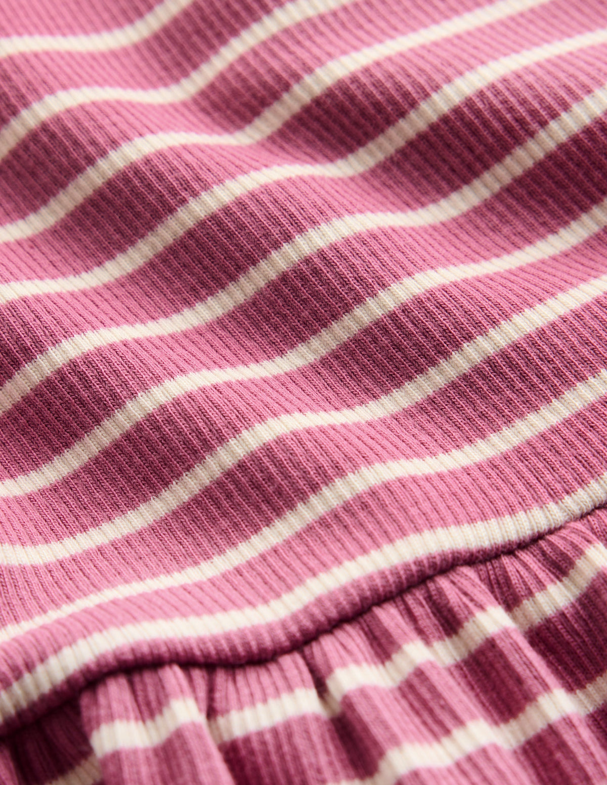 Robe côtelée à col montant-Rayé rose-3