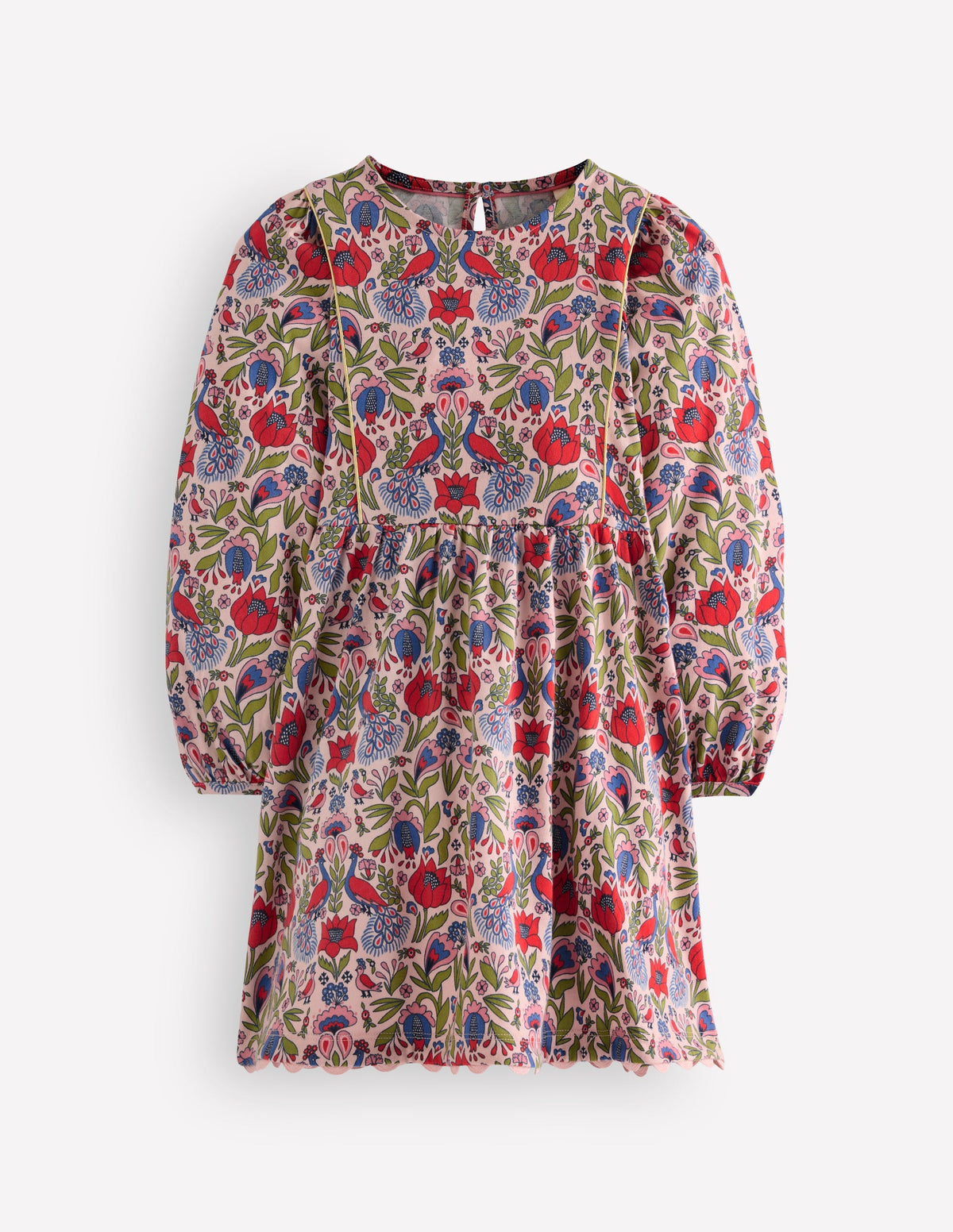 Mabel Glitzerkleid zum Herumwirbeln-Pfau Blumenmuster - Image 1