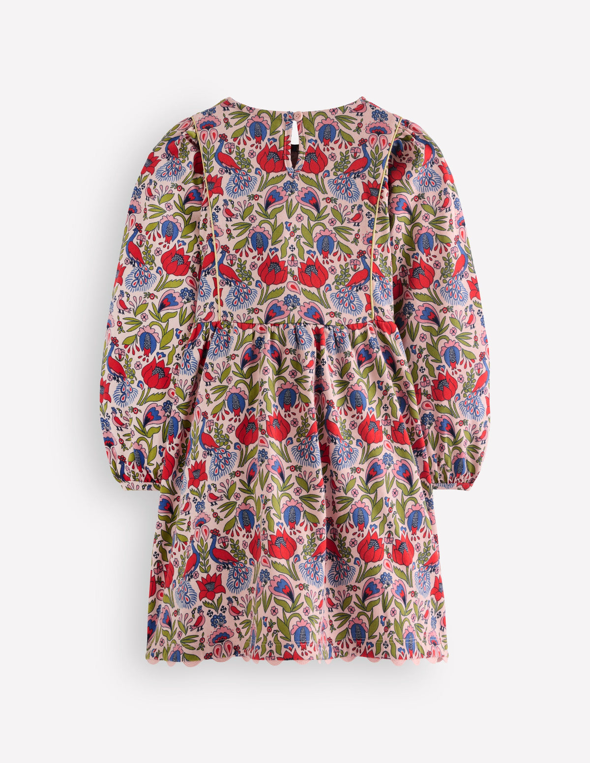 Mabel Glitzerkleid zum Herumwirbeln-Pfau Blumenmuster-2