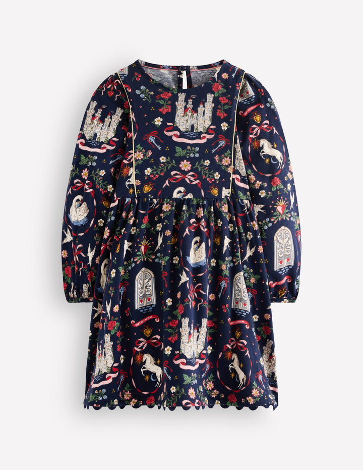 Mabel Glitzerkleid zum Herumwirbeln-Marineblau Schloss-Design