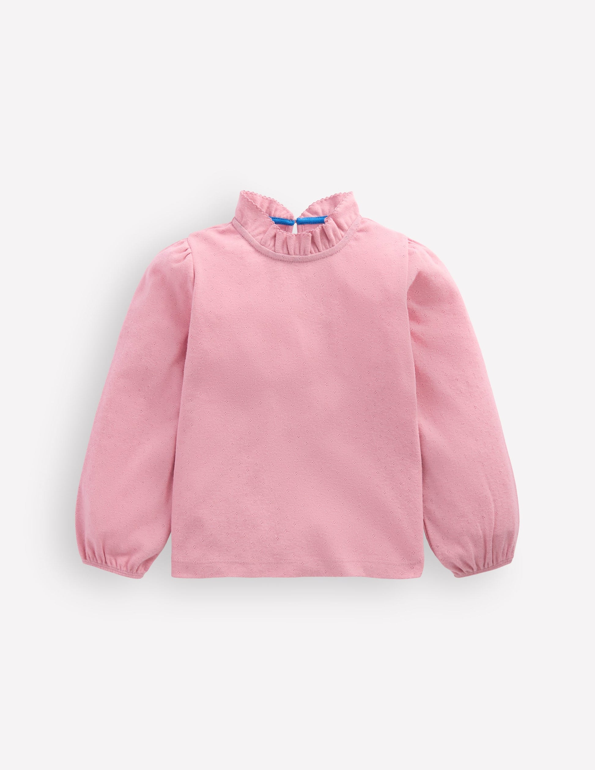 Frill Pointelle LS Top-Pink-1